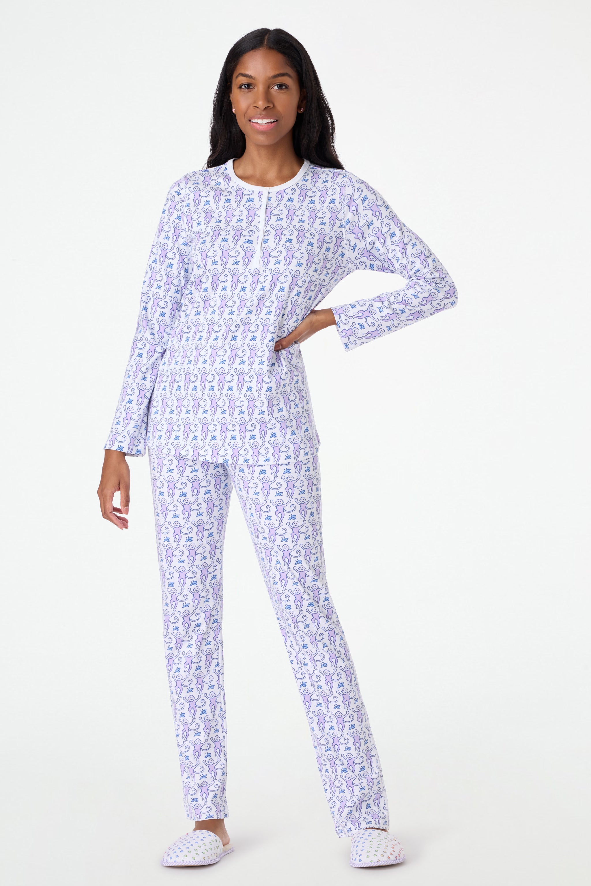 Soft Monkey Print Pajamas for Kids