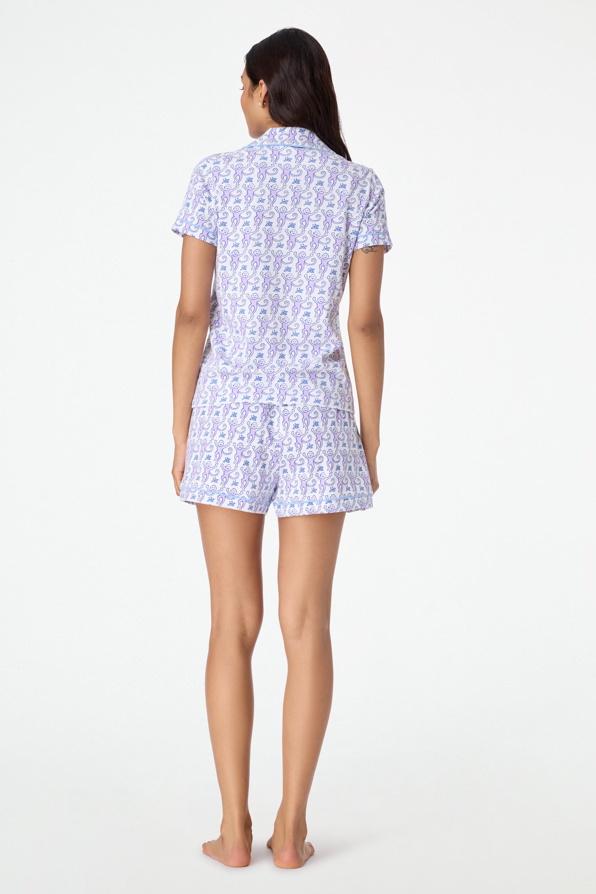 Monkey Print Polo Pajama Set