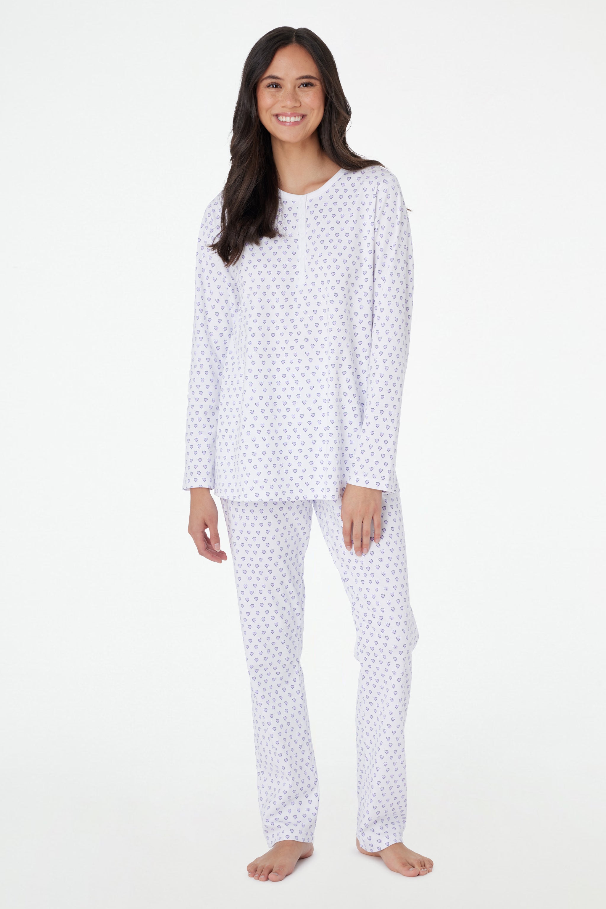 Hearts Print Pajama Set