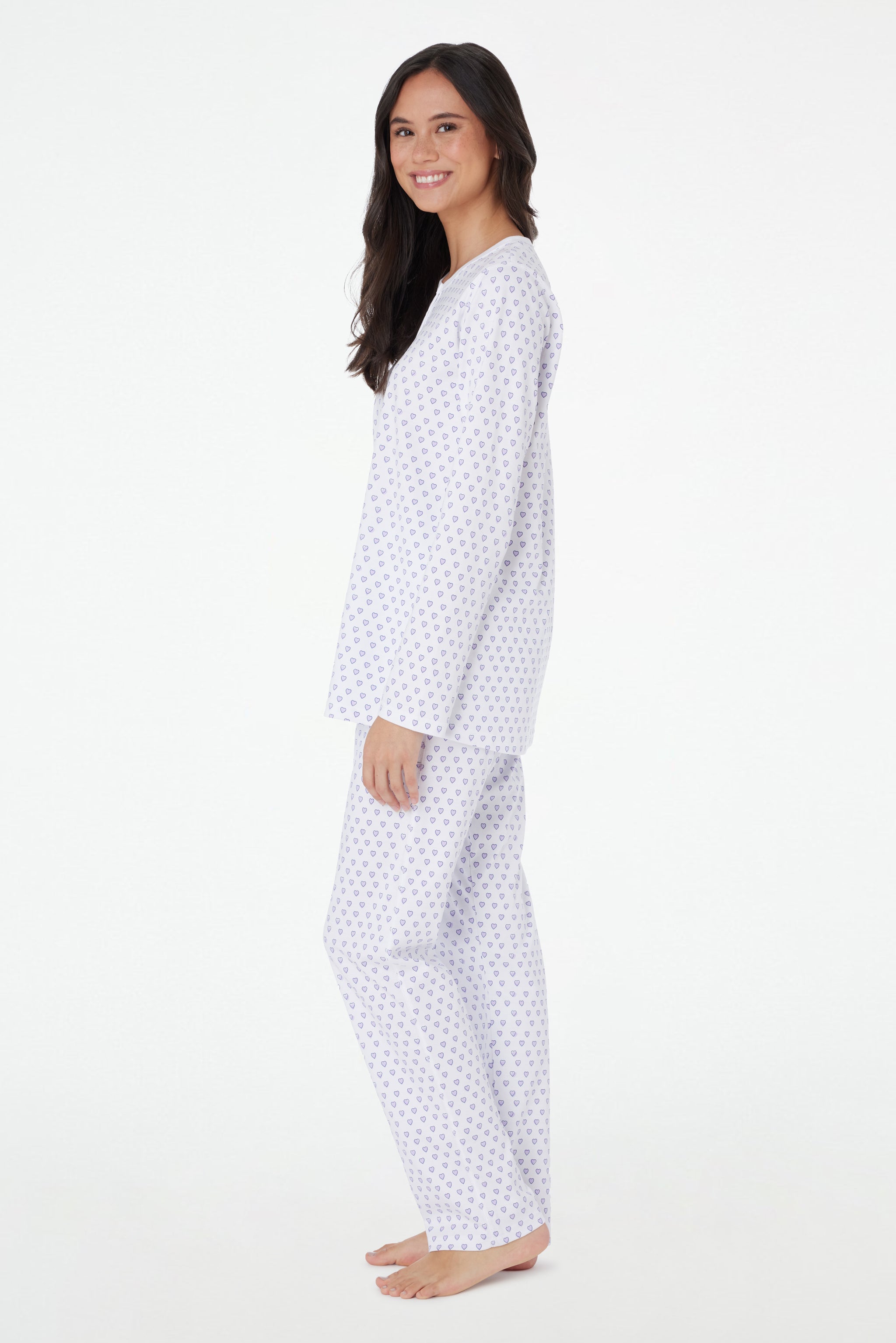 Hearts Print Pajama Set