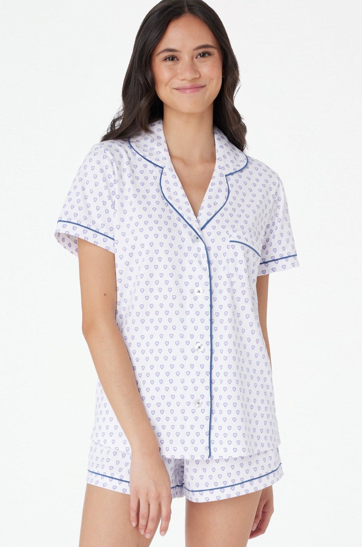 Hearts Print Cotton Pajama Set