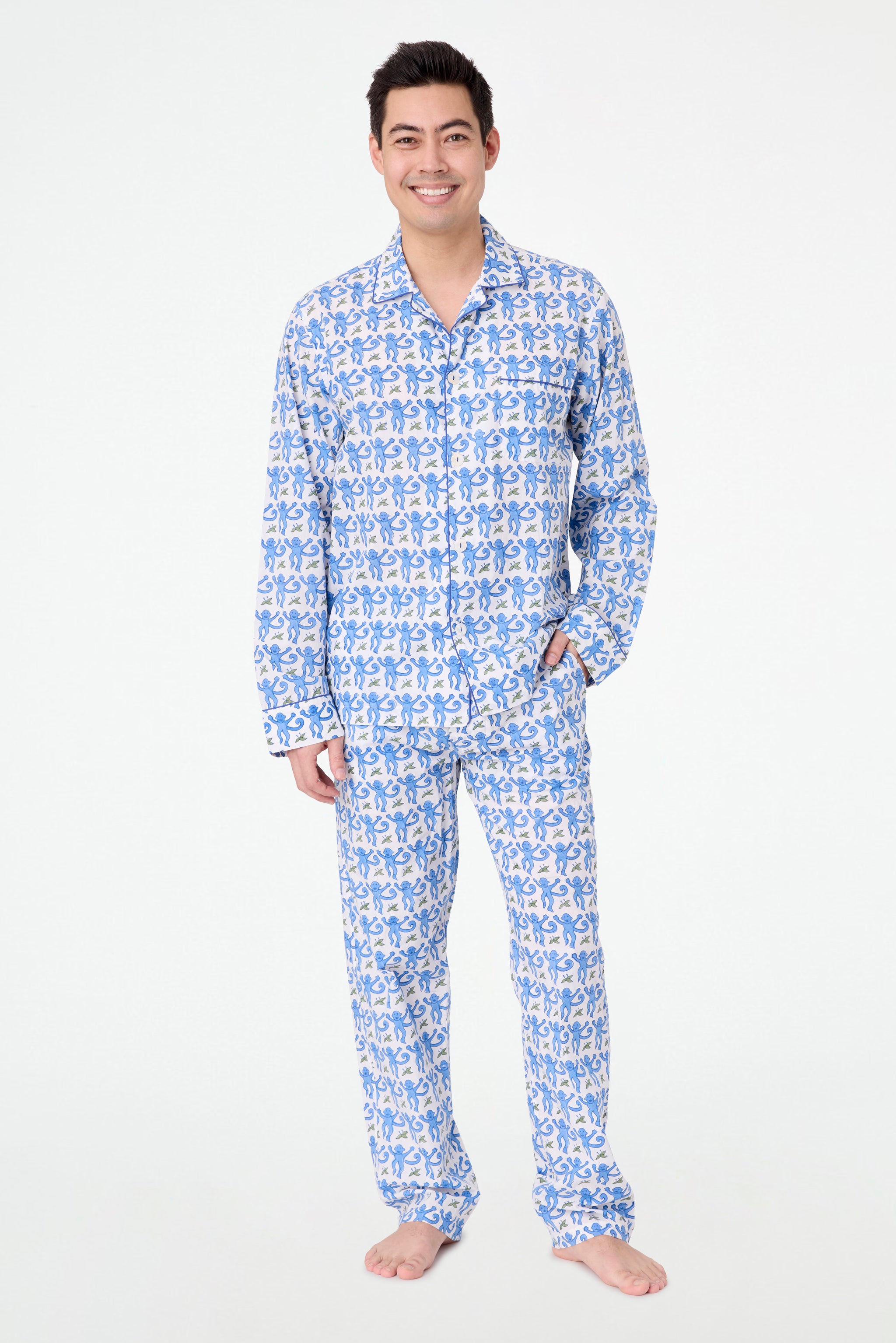 Men's Cozy Monkey Print Loungewear Set