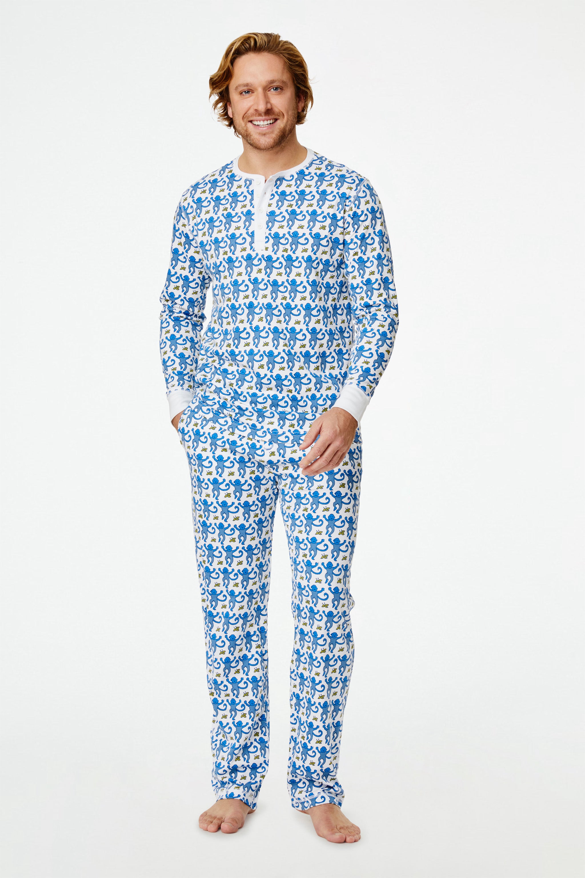 Men's Monkey Print Pajama Set