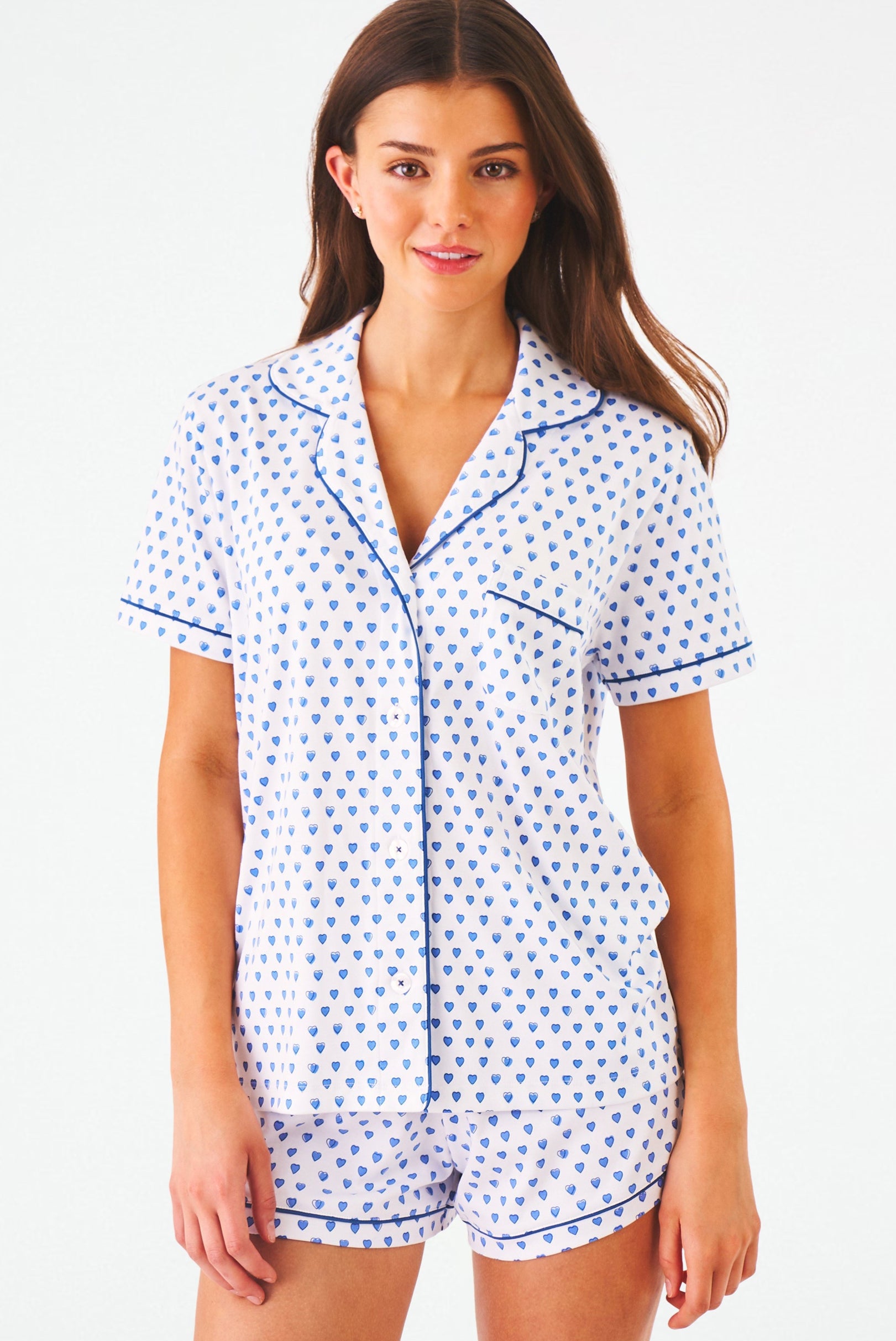 Hearts Print Cotton Pajama Set