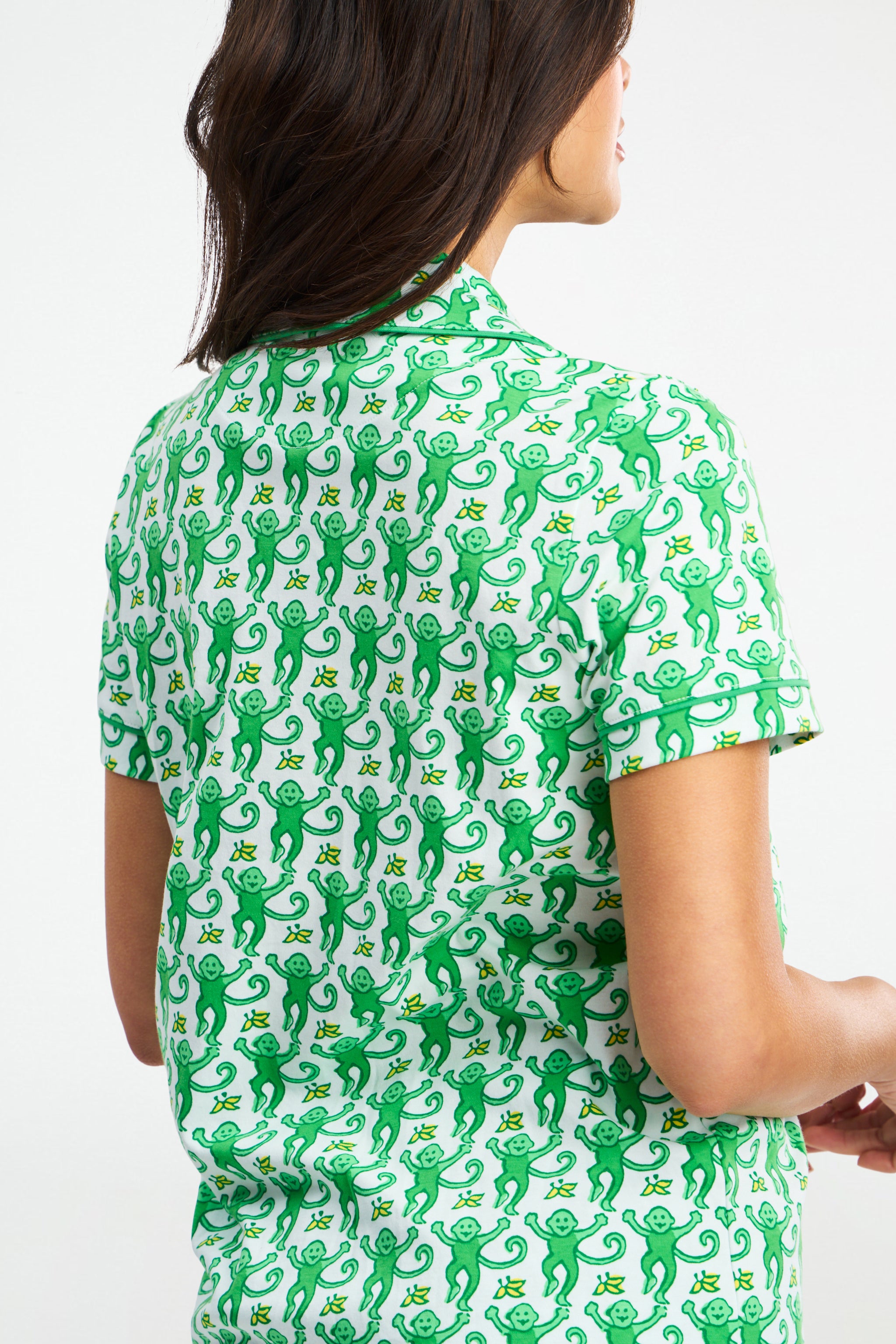 Monkey Print Polo Pajama Set