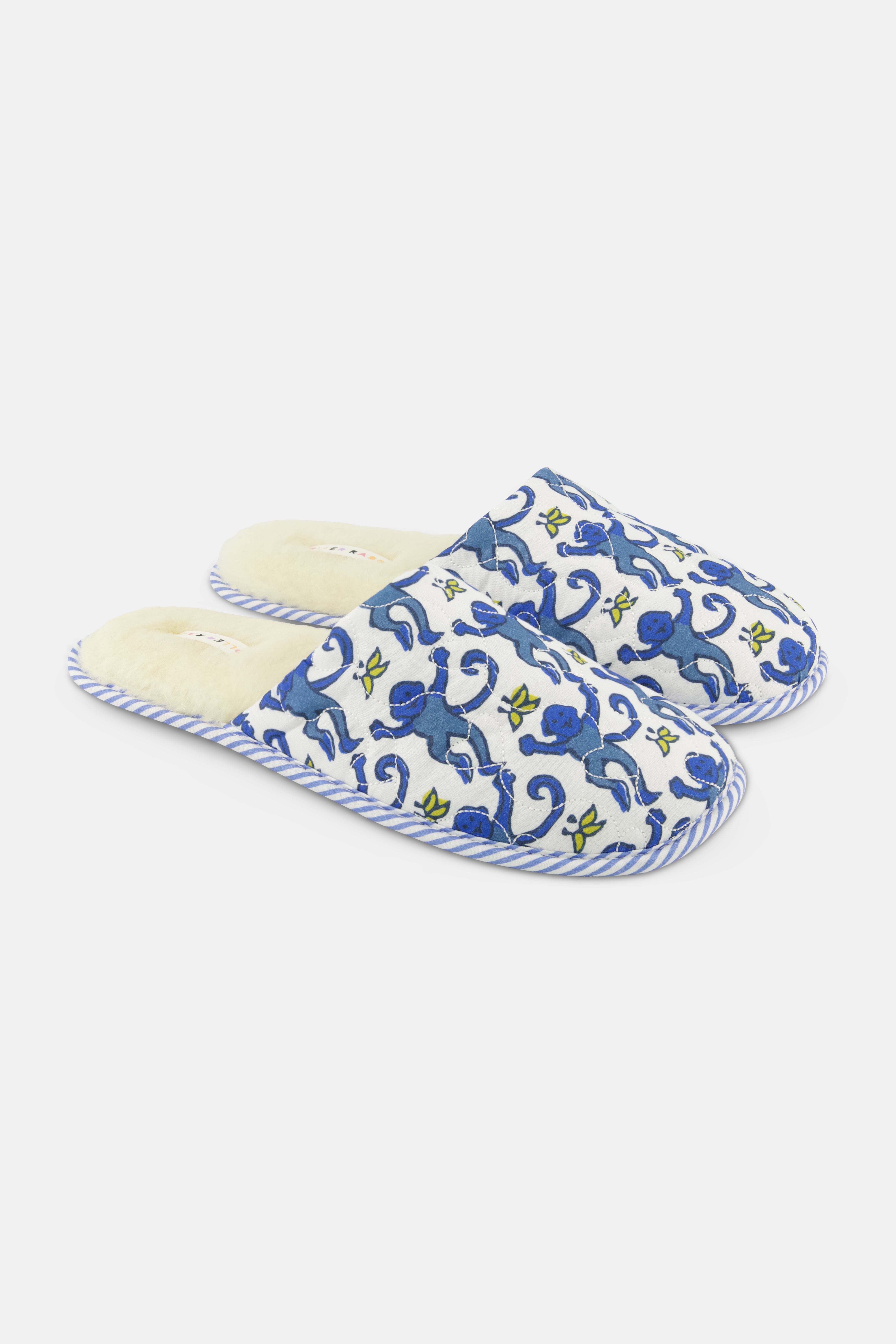 Cozy Quilted Monkey Slippers for Indoor Comfort