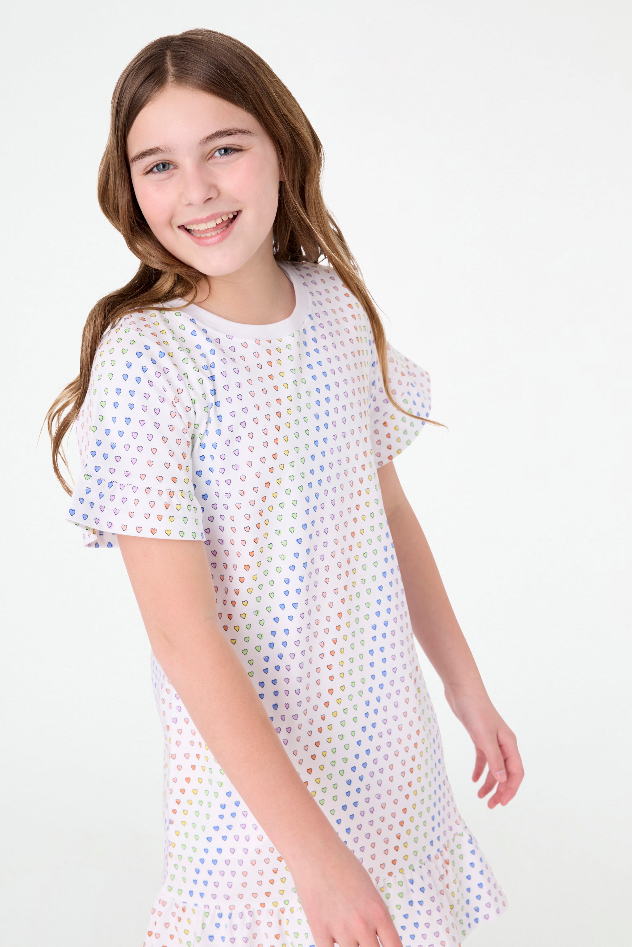 Esme Heart Print Dress for Girls