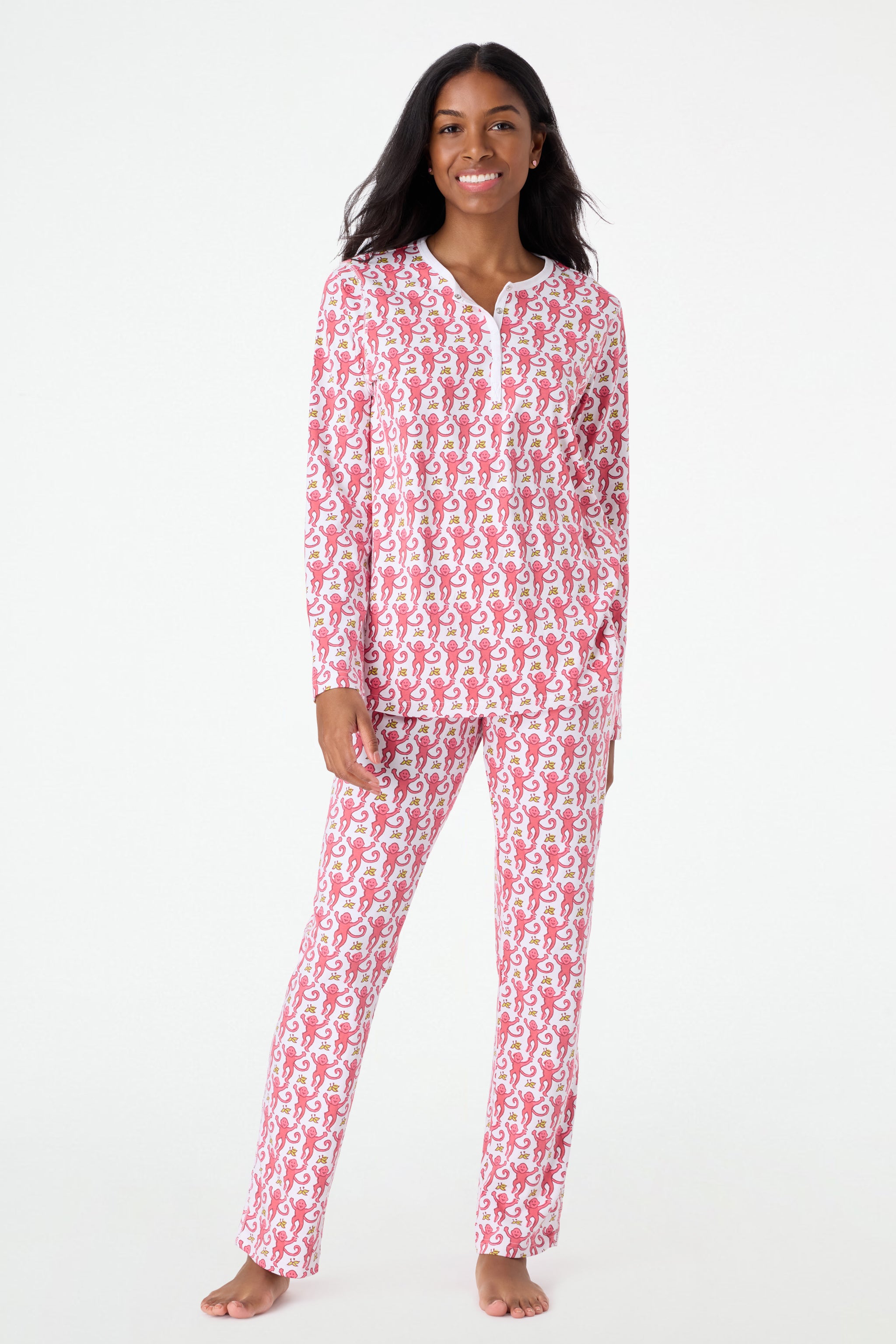 Soft Monkey Print Pajamas for Kids