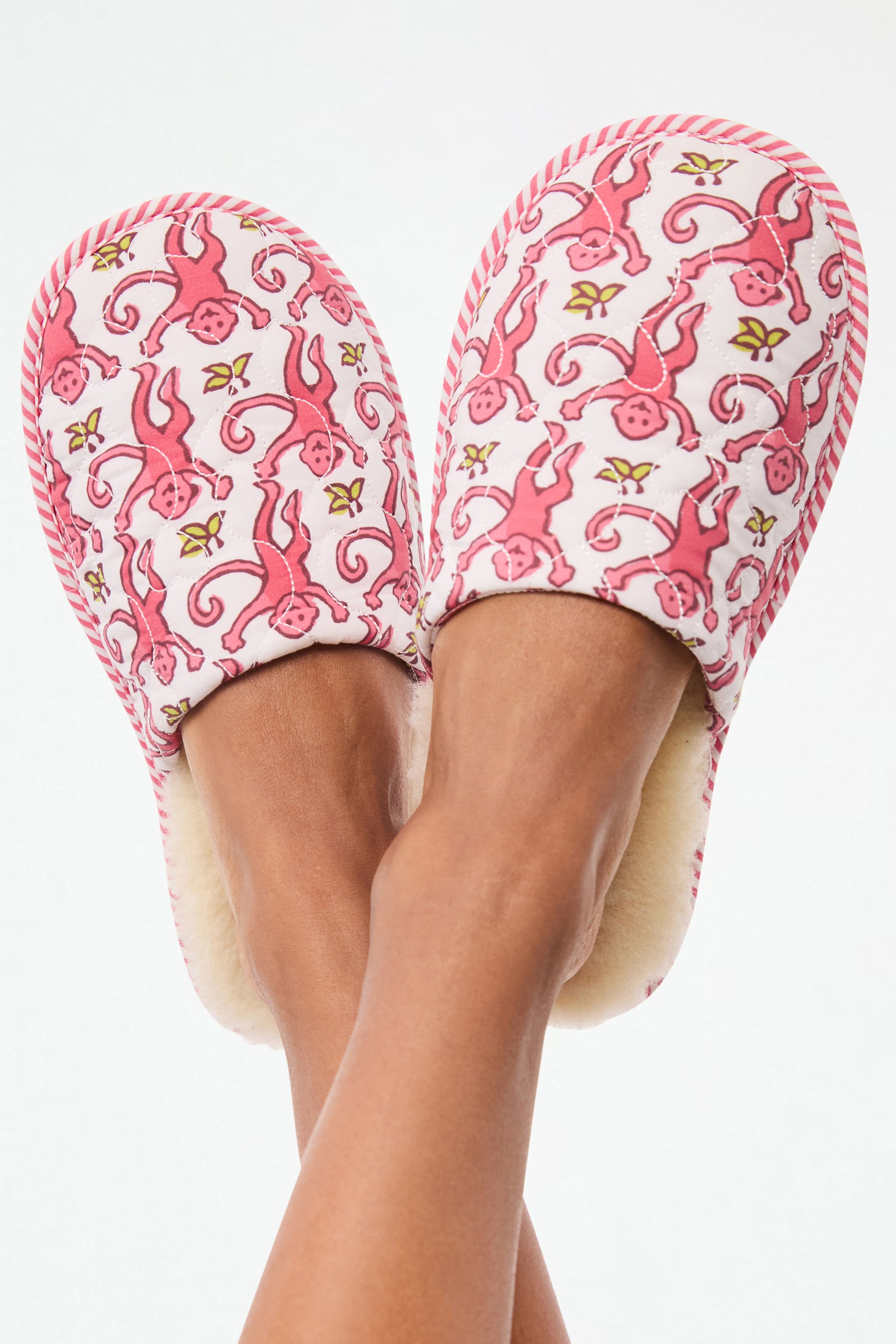 Cozy Quilted Monkey Slippers for Indoor Comfort