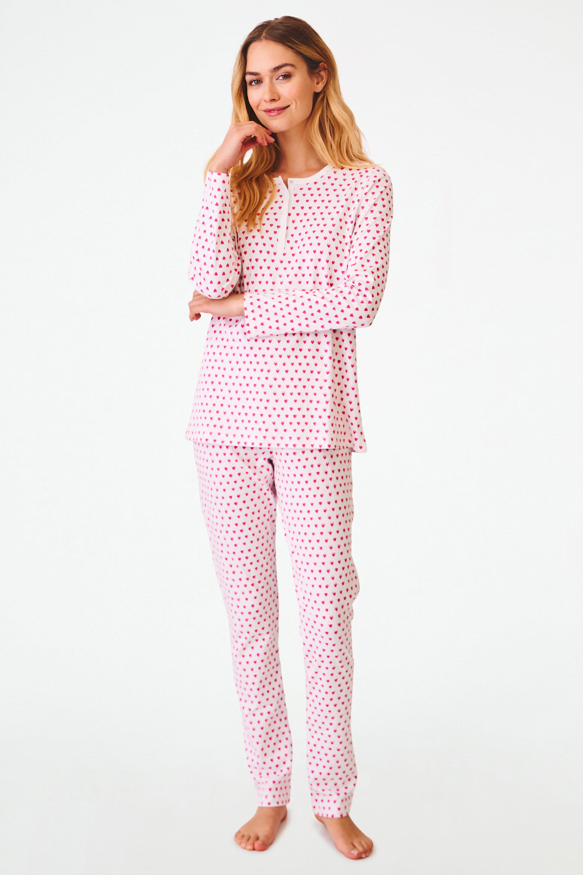 Hearts Print Pajama Set