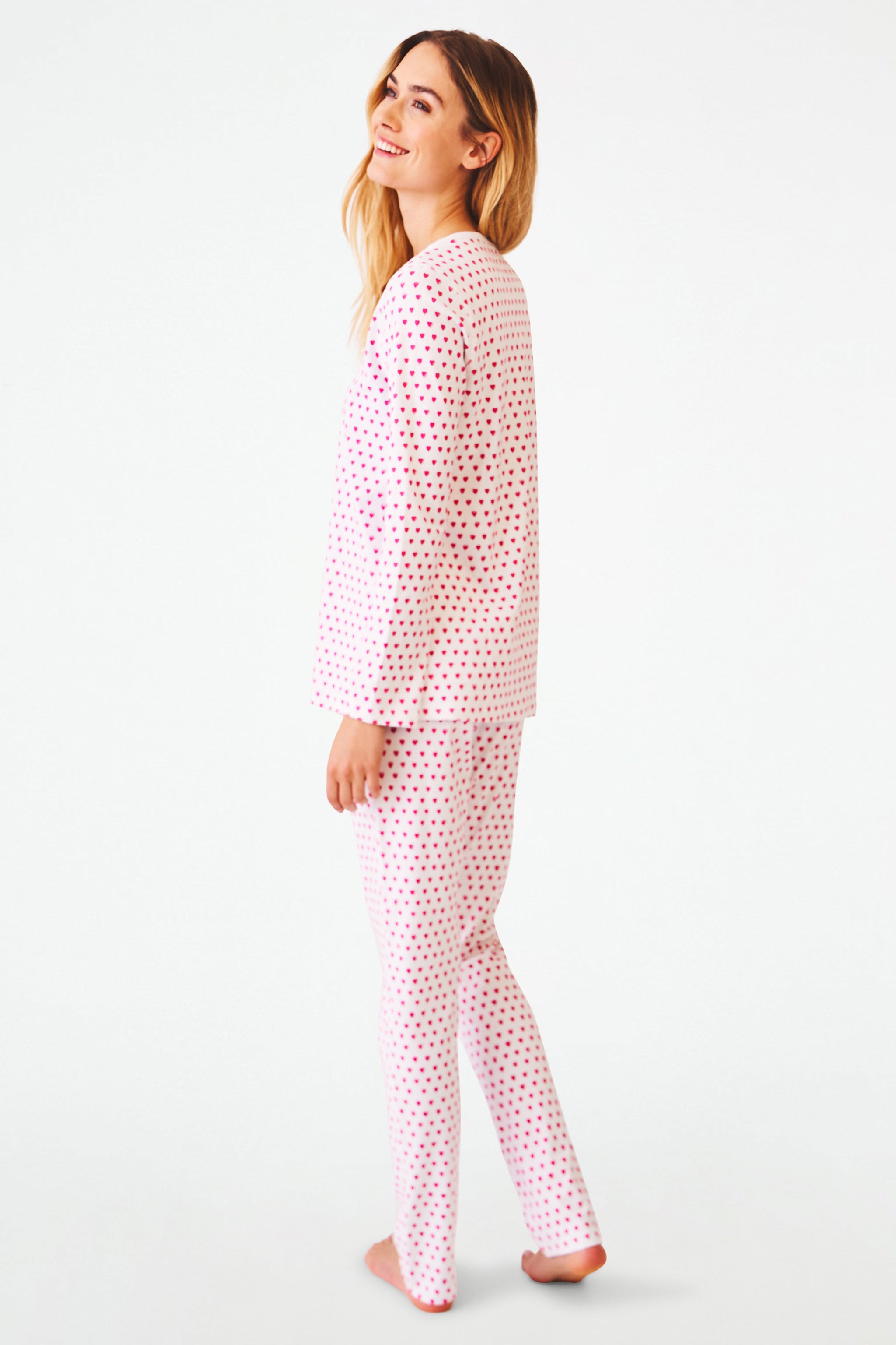 Hearts Print Pajama Set