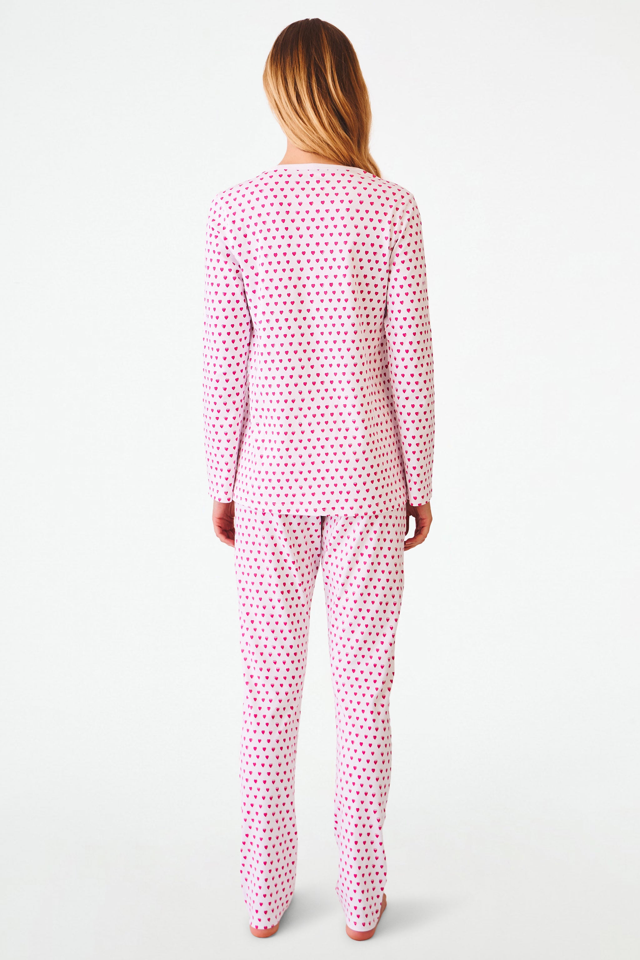 Hearts Print Pajama Set