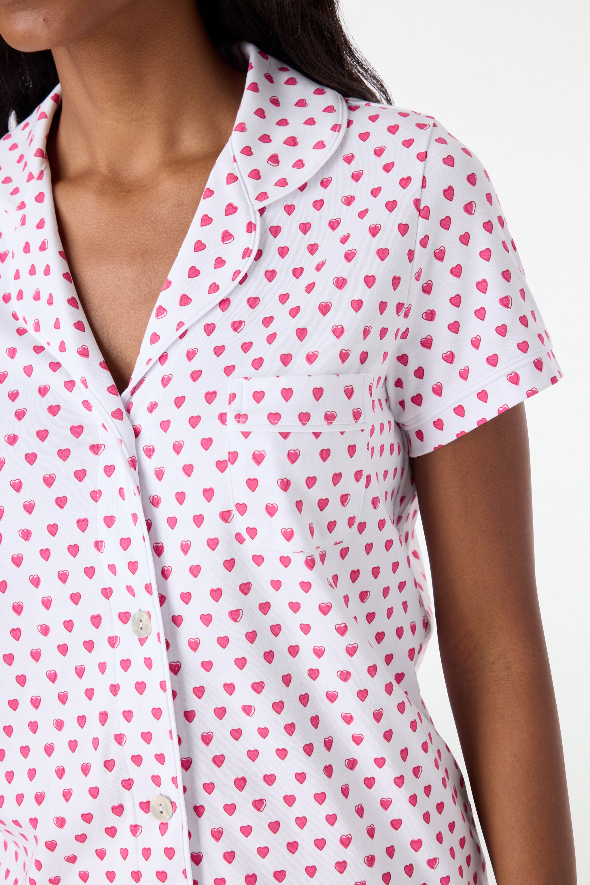 Hearts Print Cotton Pajama Set