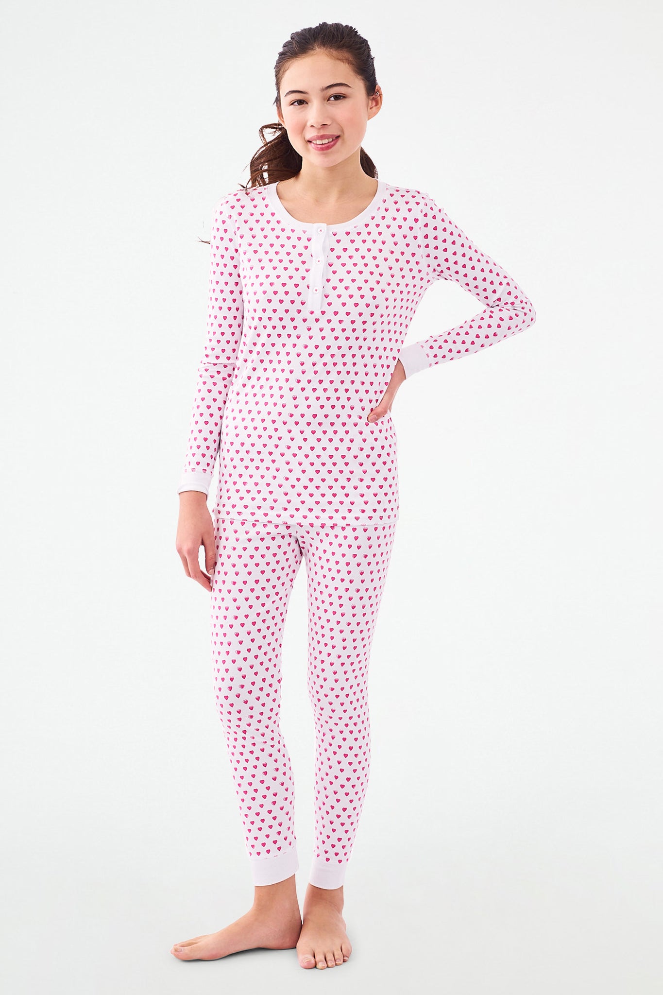 Heart-Print Kids Pajamas