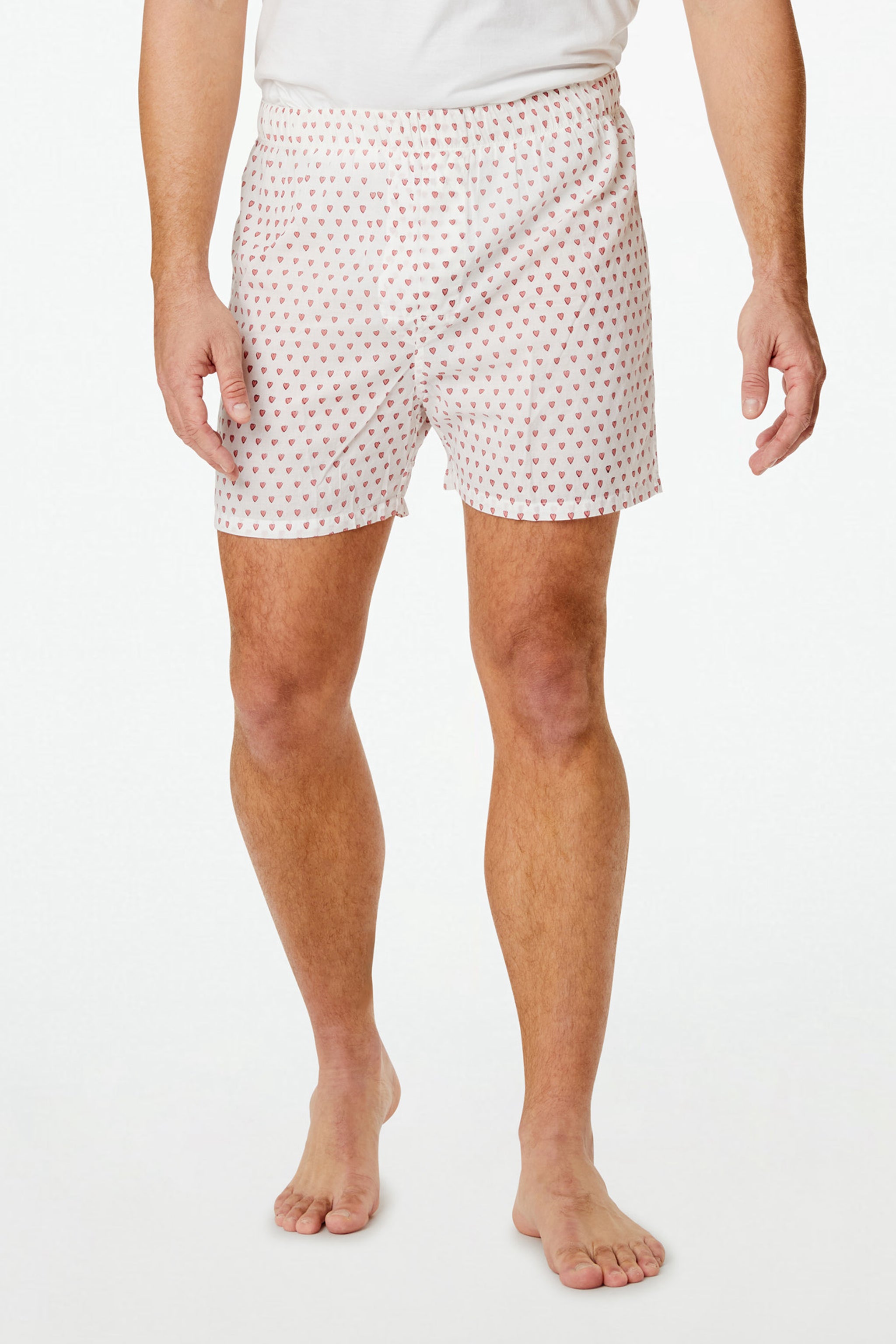 Heart Print Boxer Briefs for Men