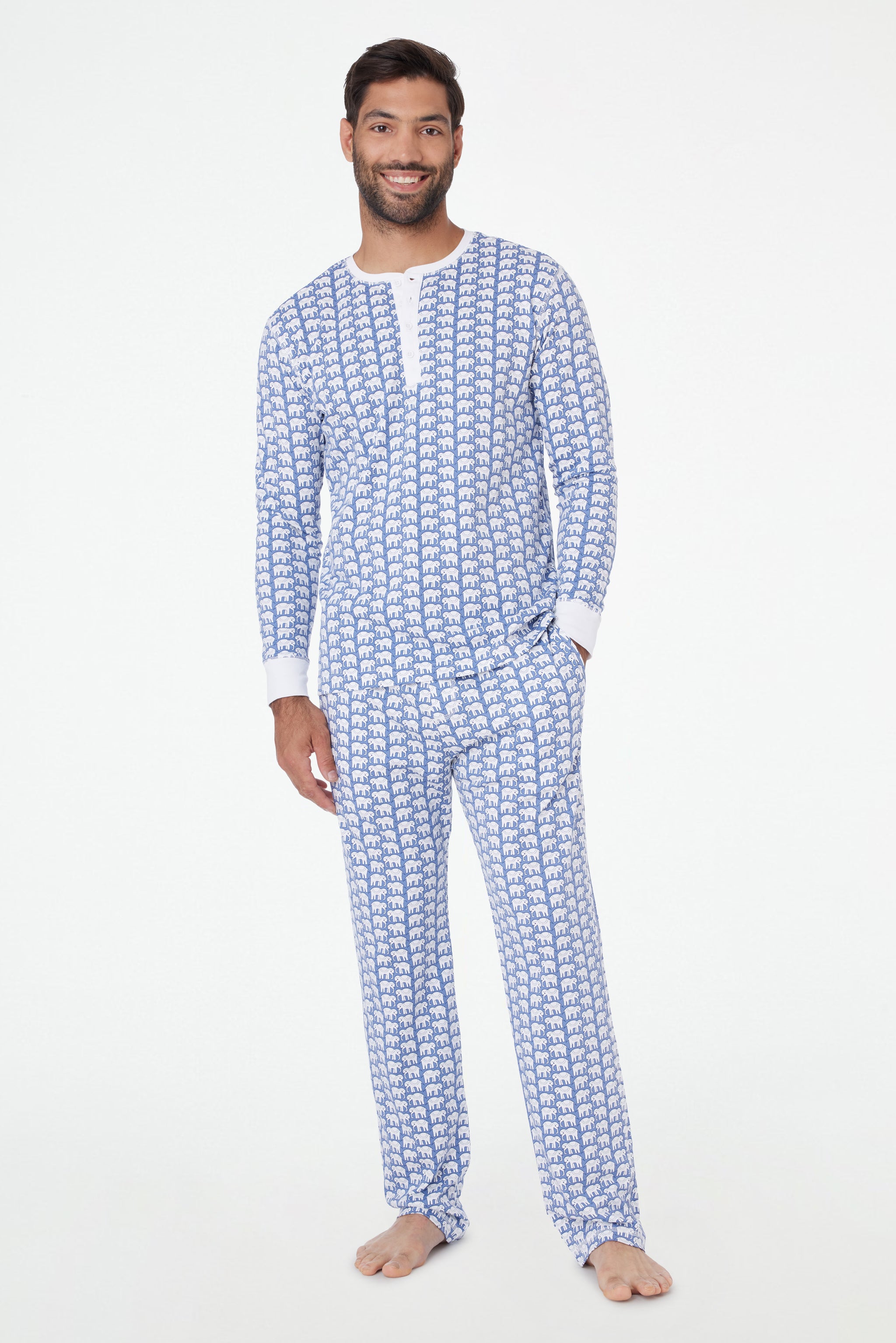 Hathi Spencer Men's Cotton Pajama Set