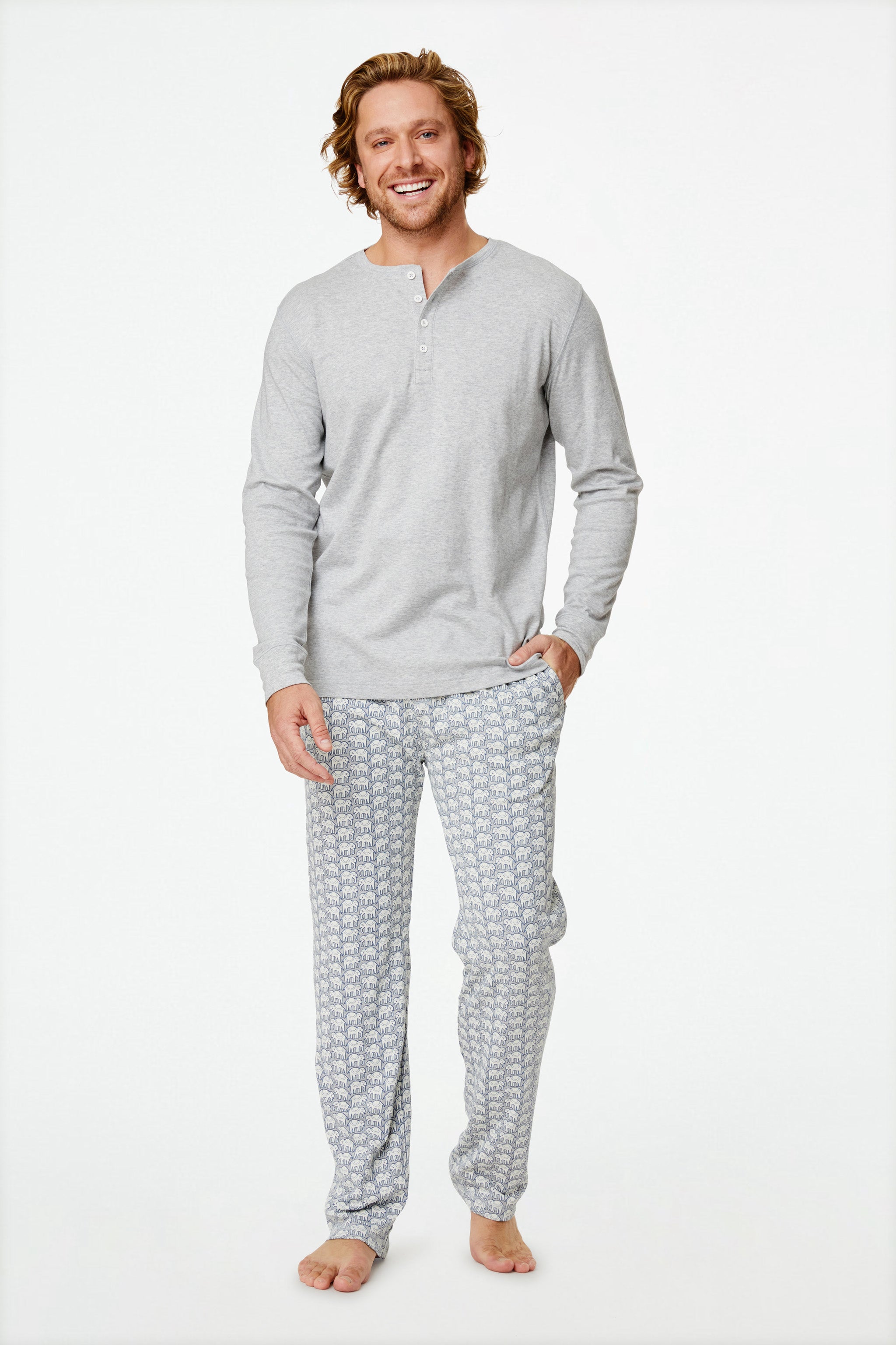 Hathi Spencer Men's Cotton Pajama Set