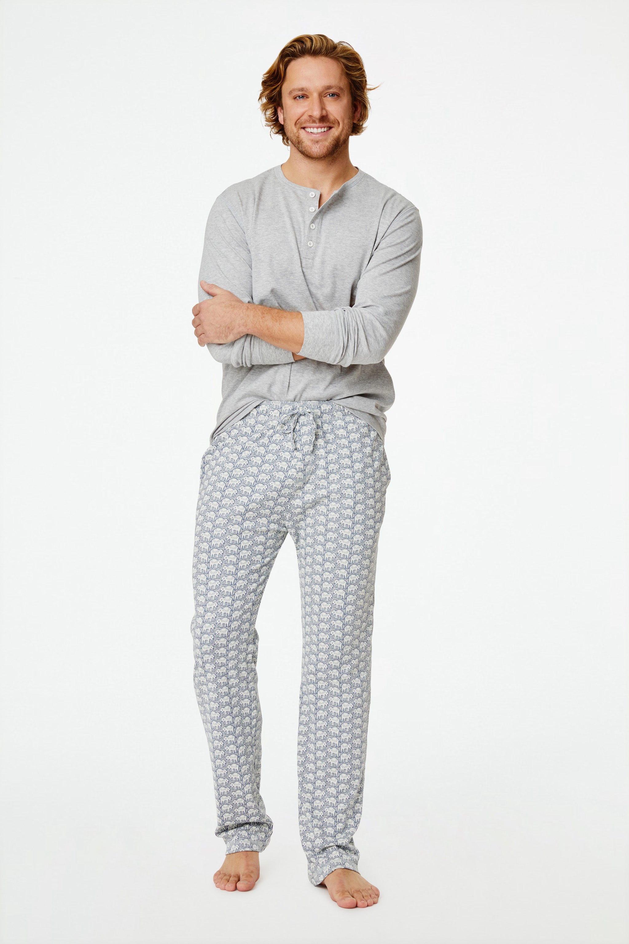 Hathi Spencer Men's Cotton Pajama Set