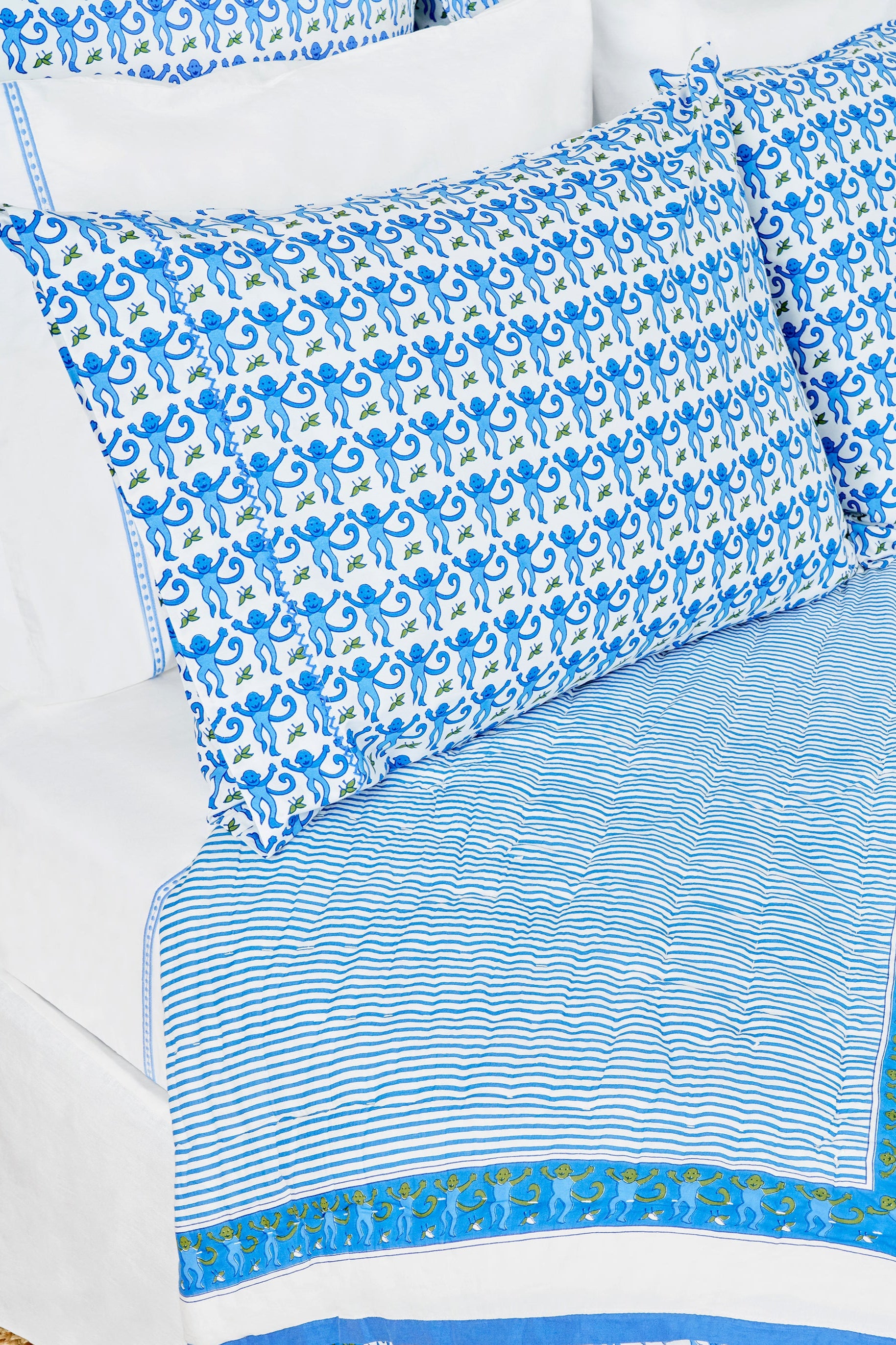 Soft Monkey Print Pillowcase Set