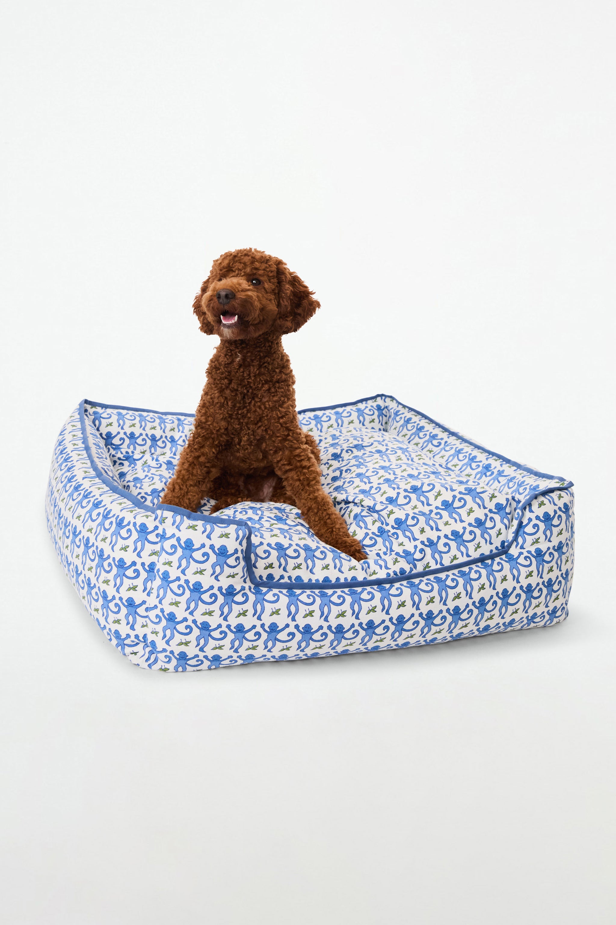 Cozy Monkey Print Dog Bed for Pets