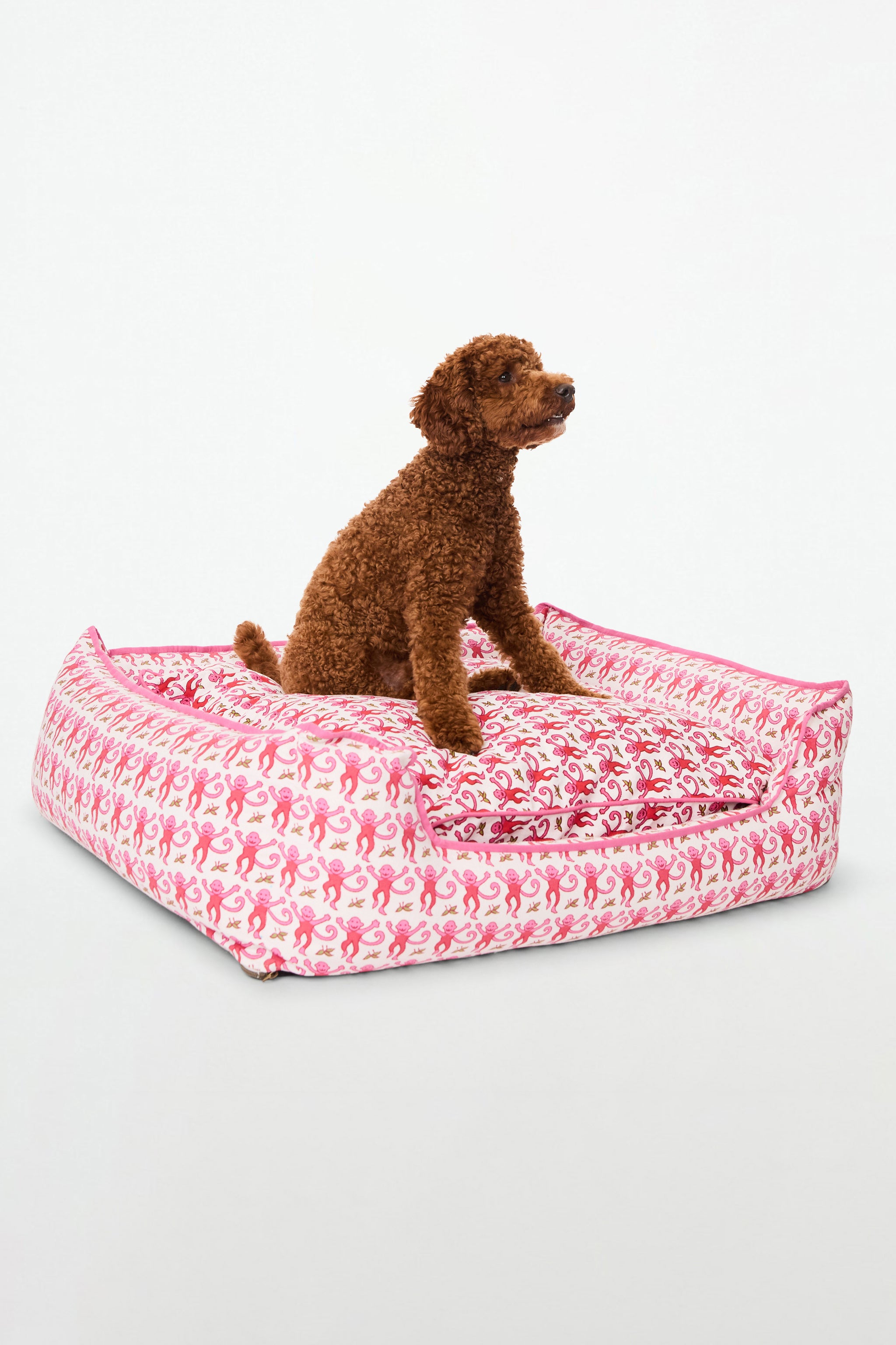 Cozy Monkey Print Dog Bed for Pets