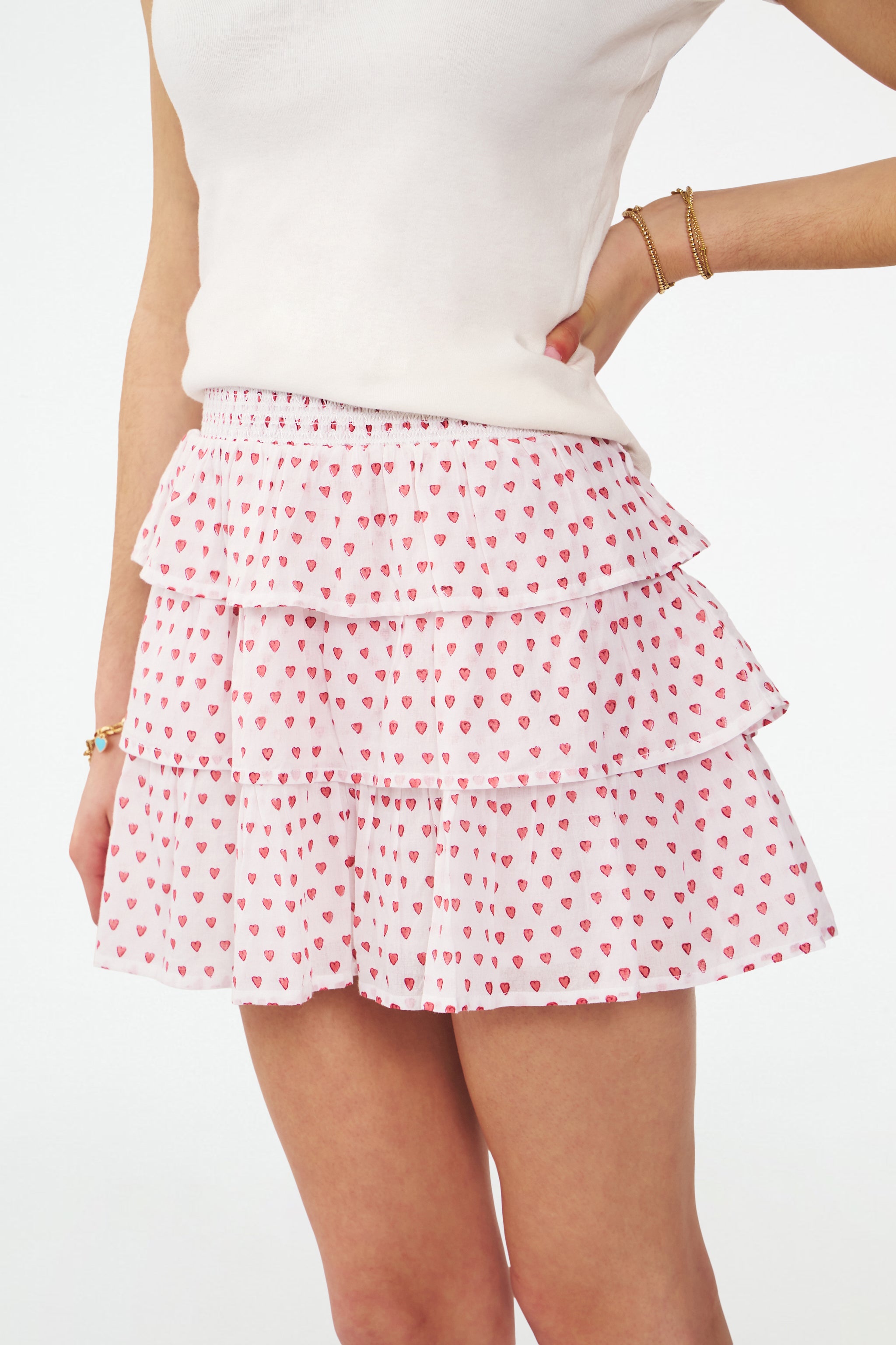 Sami Heart Print Skirt for Girls