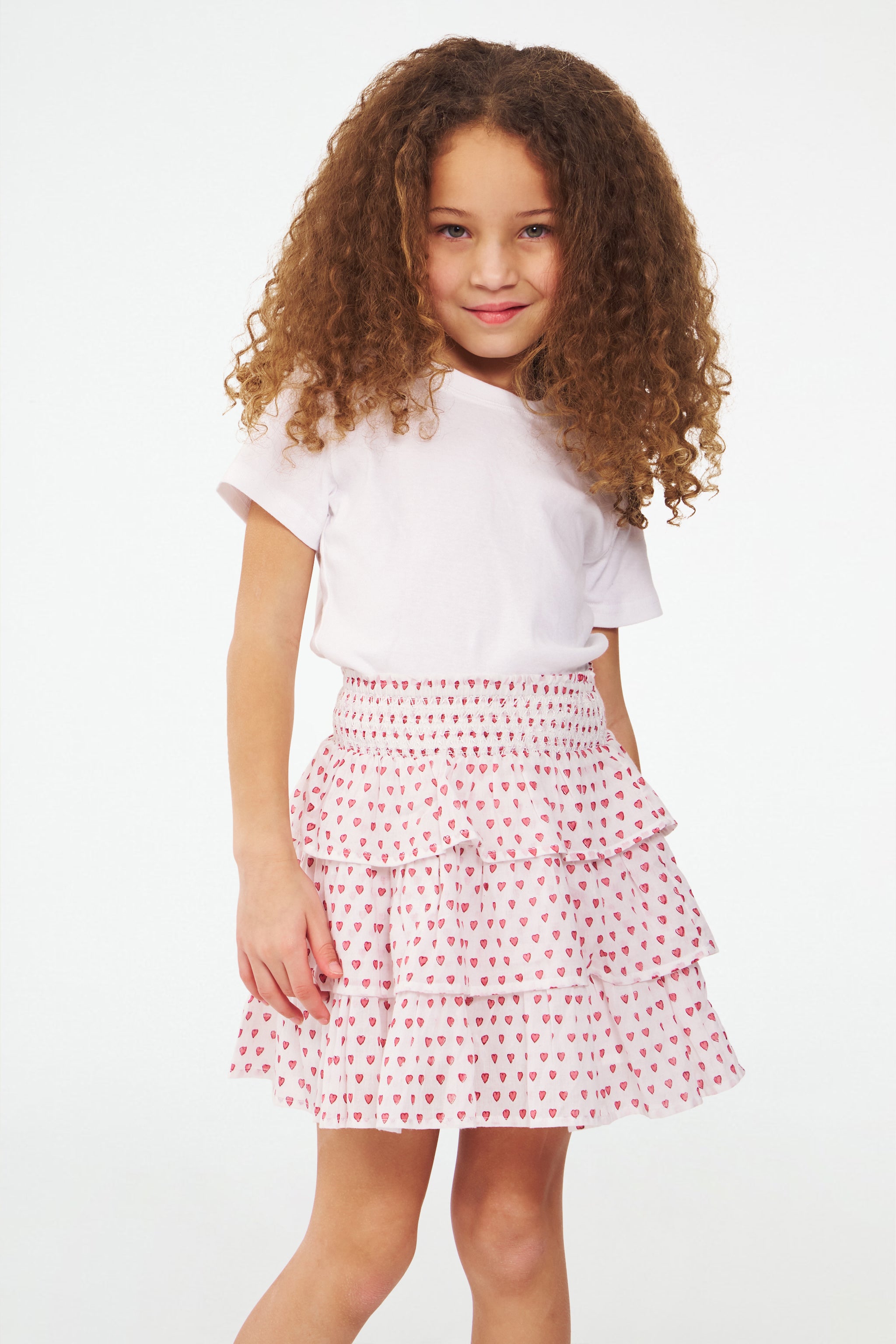 Sami Heart Print Skirt for Girls
