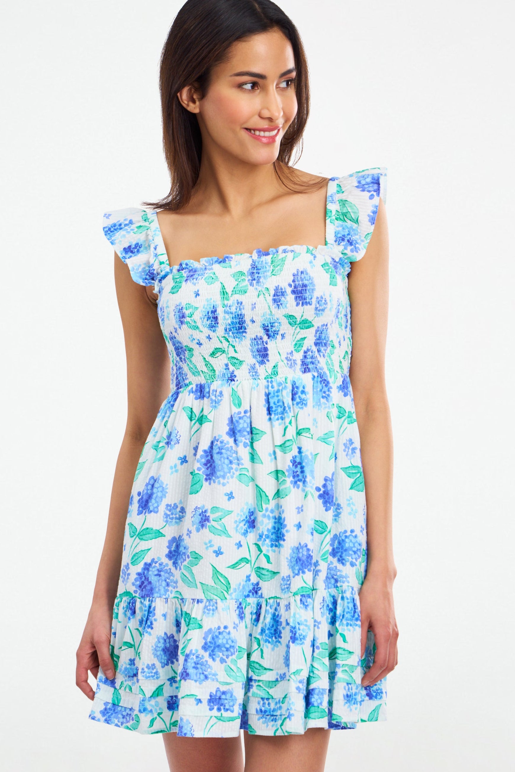 Drew Floral Dress – Hydrangea Print