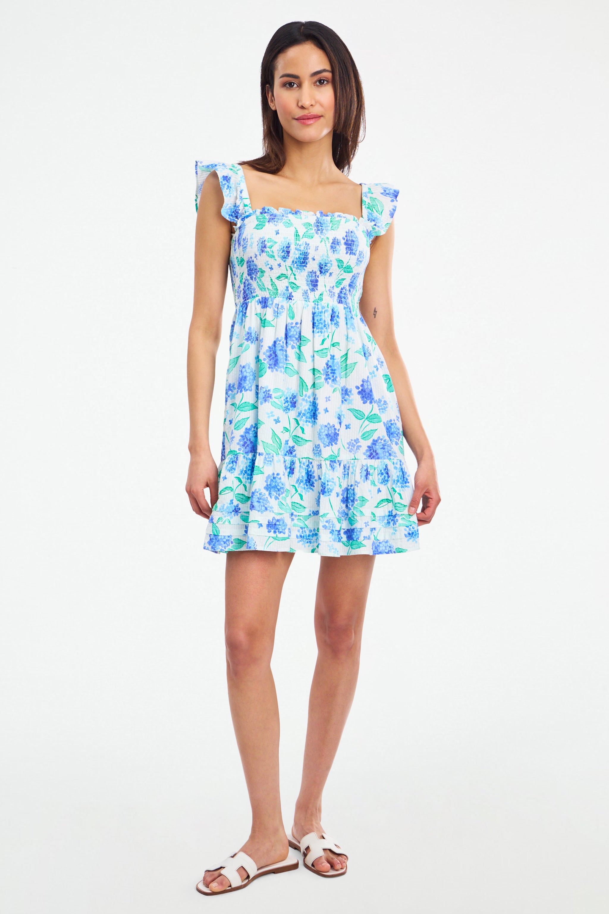 Drew Floral Dress – Hydrangea Print