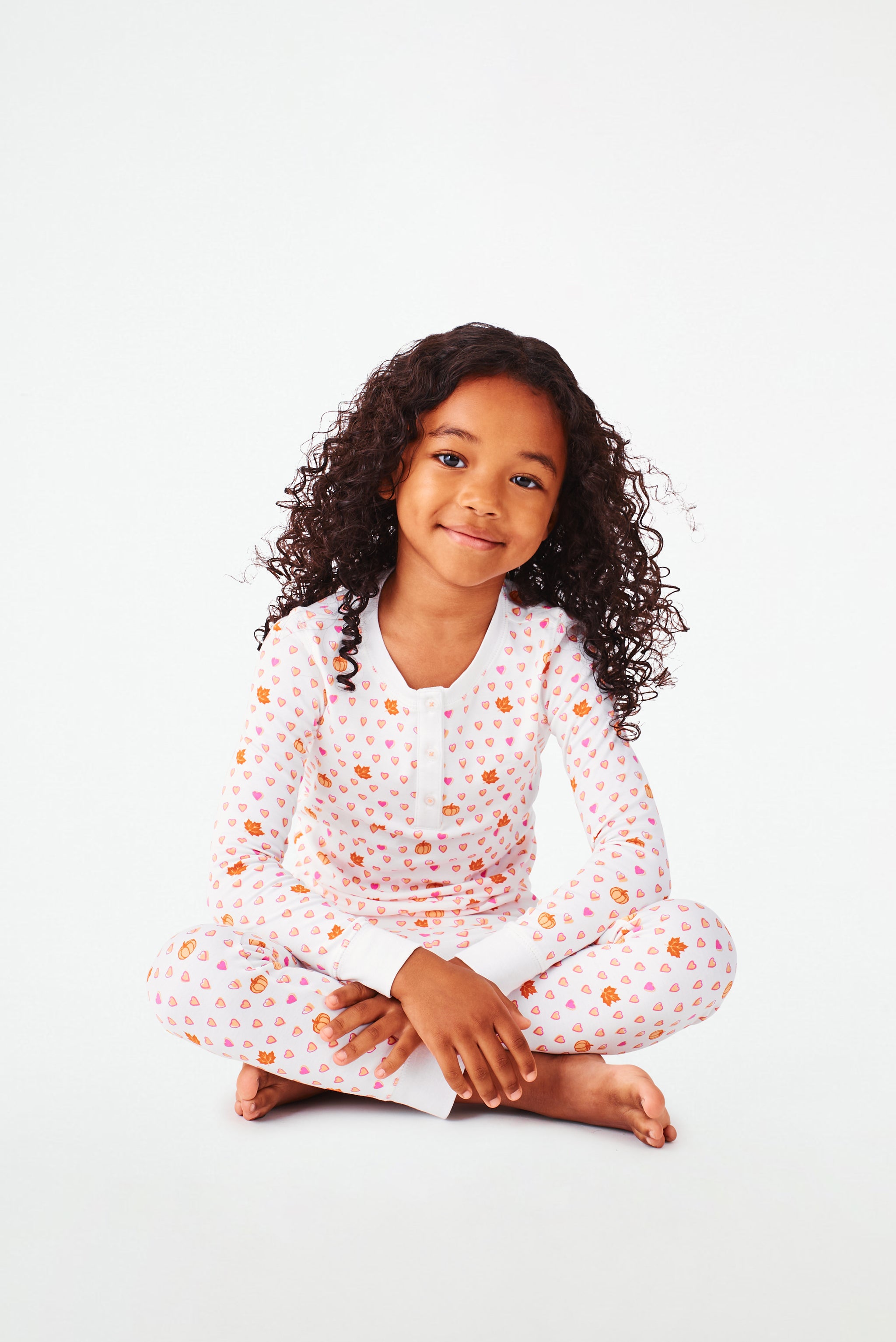 Cozy Kids' Heart Print Pajamas for Fall