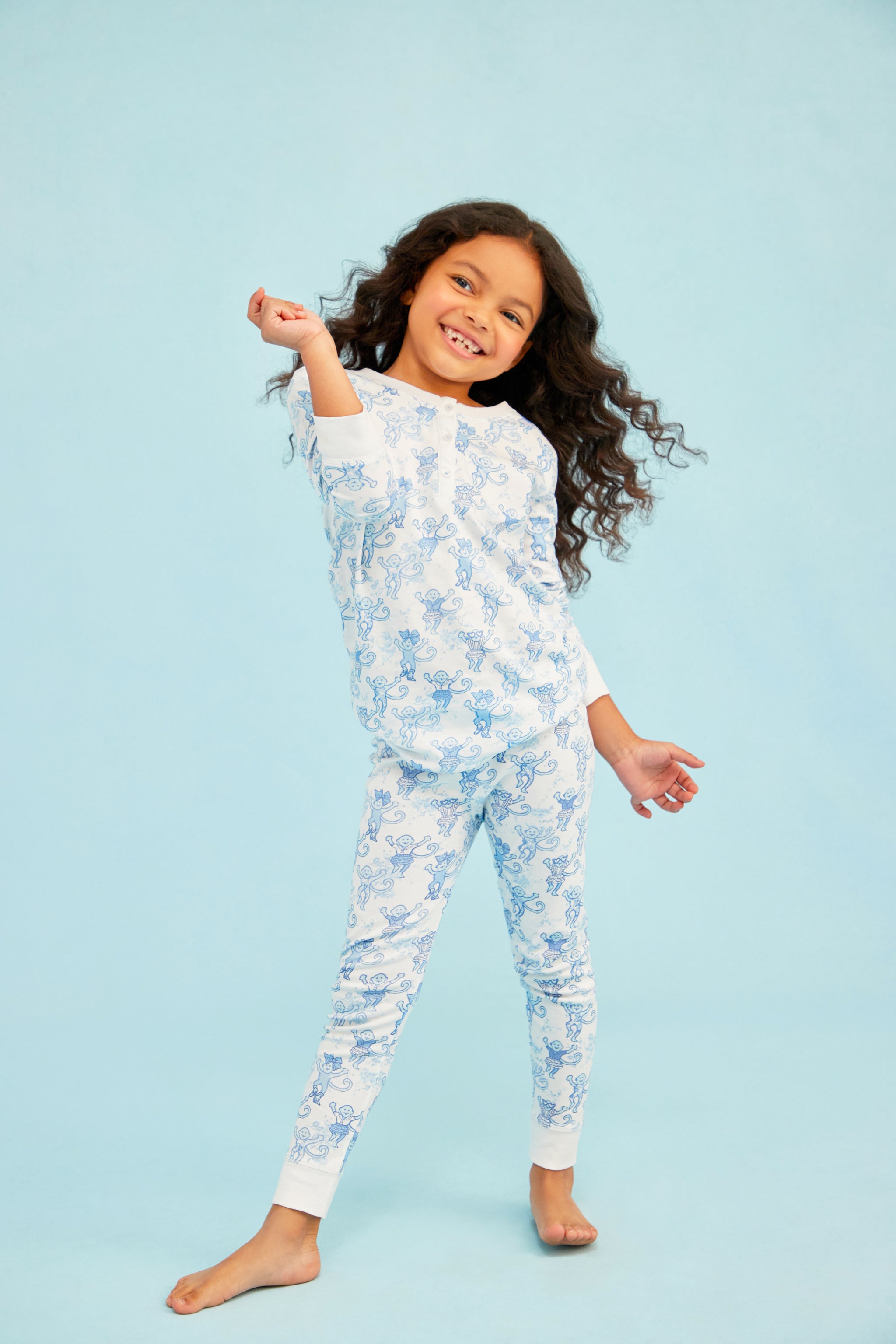 Monkey Print Kids Pajamas - Soft & Playful