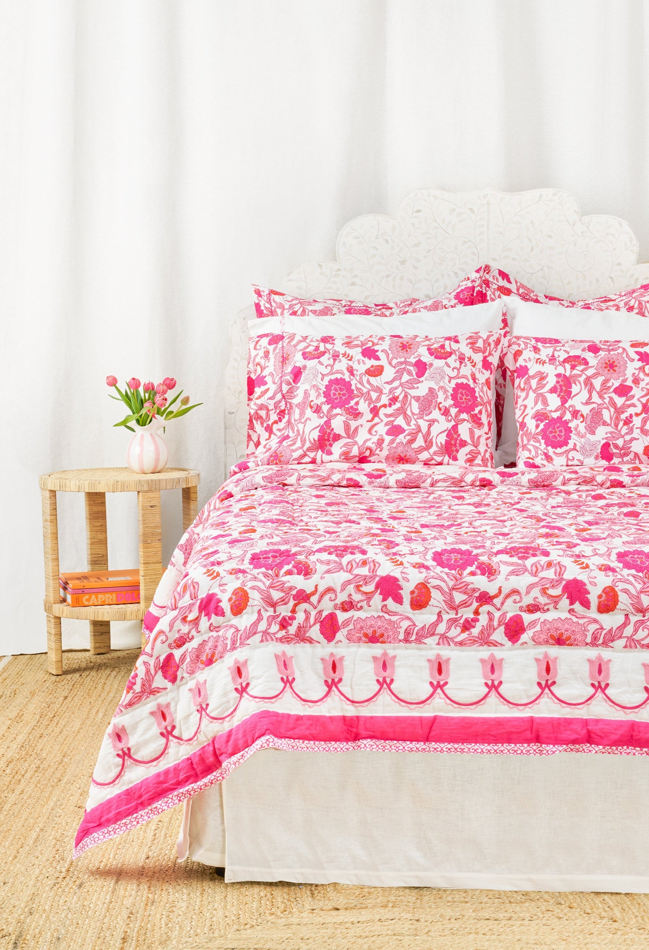 Botanica Embroidered Bedspread – Floral Design
