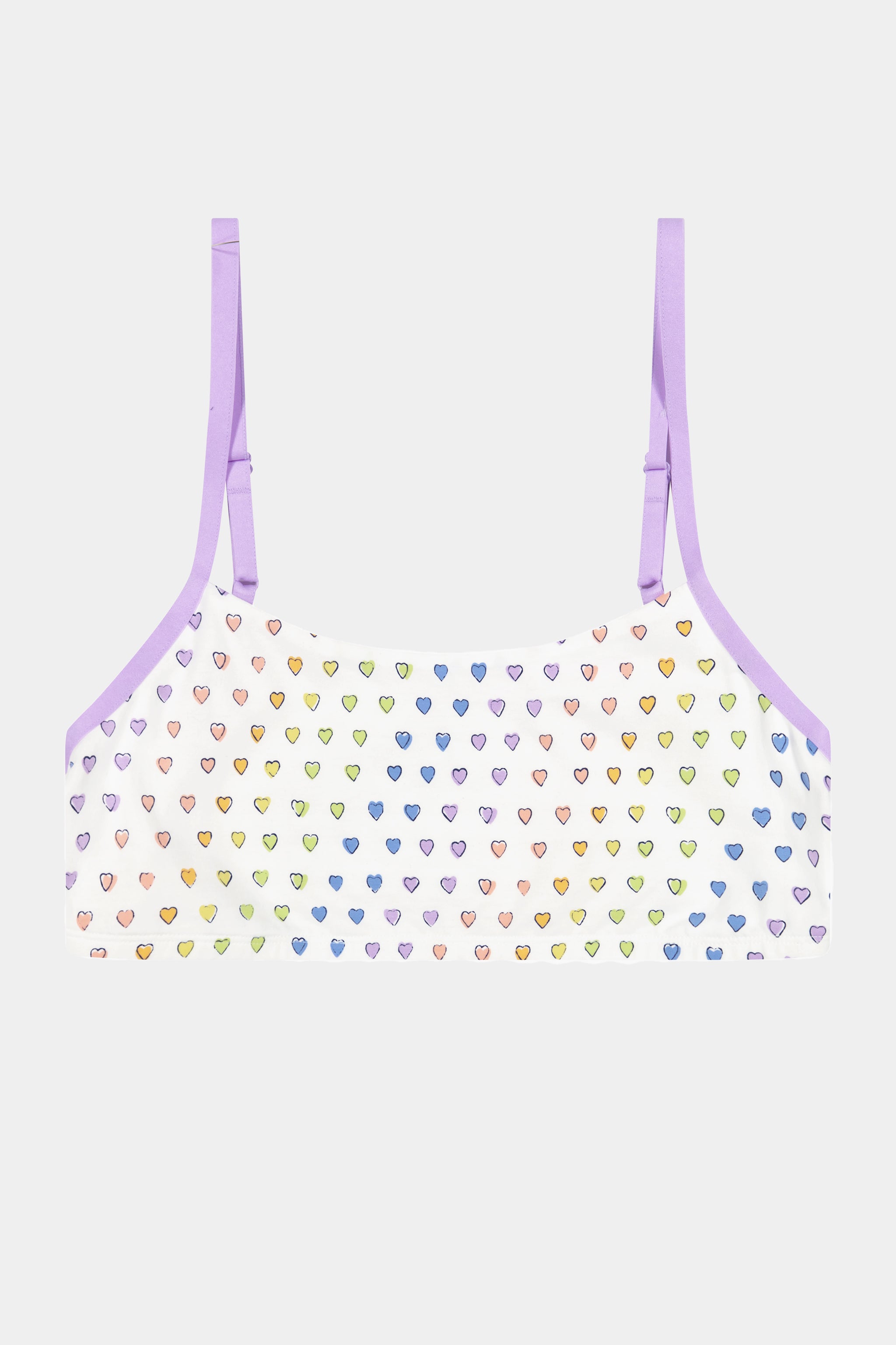 Disco Hearts Bralette - Comfortable Lace-Free Design
