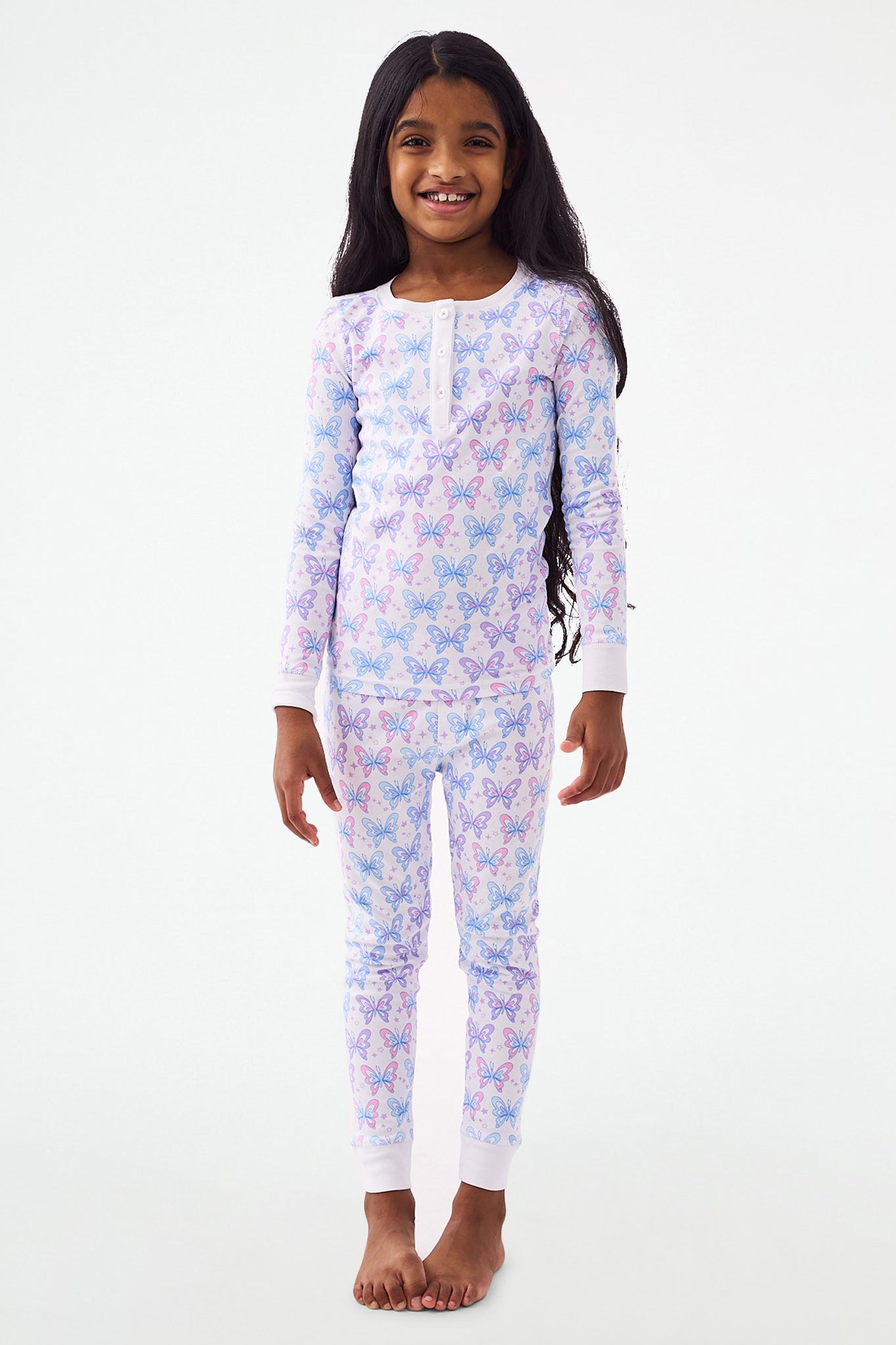 Girls' Flutter Print Pajama Set