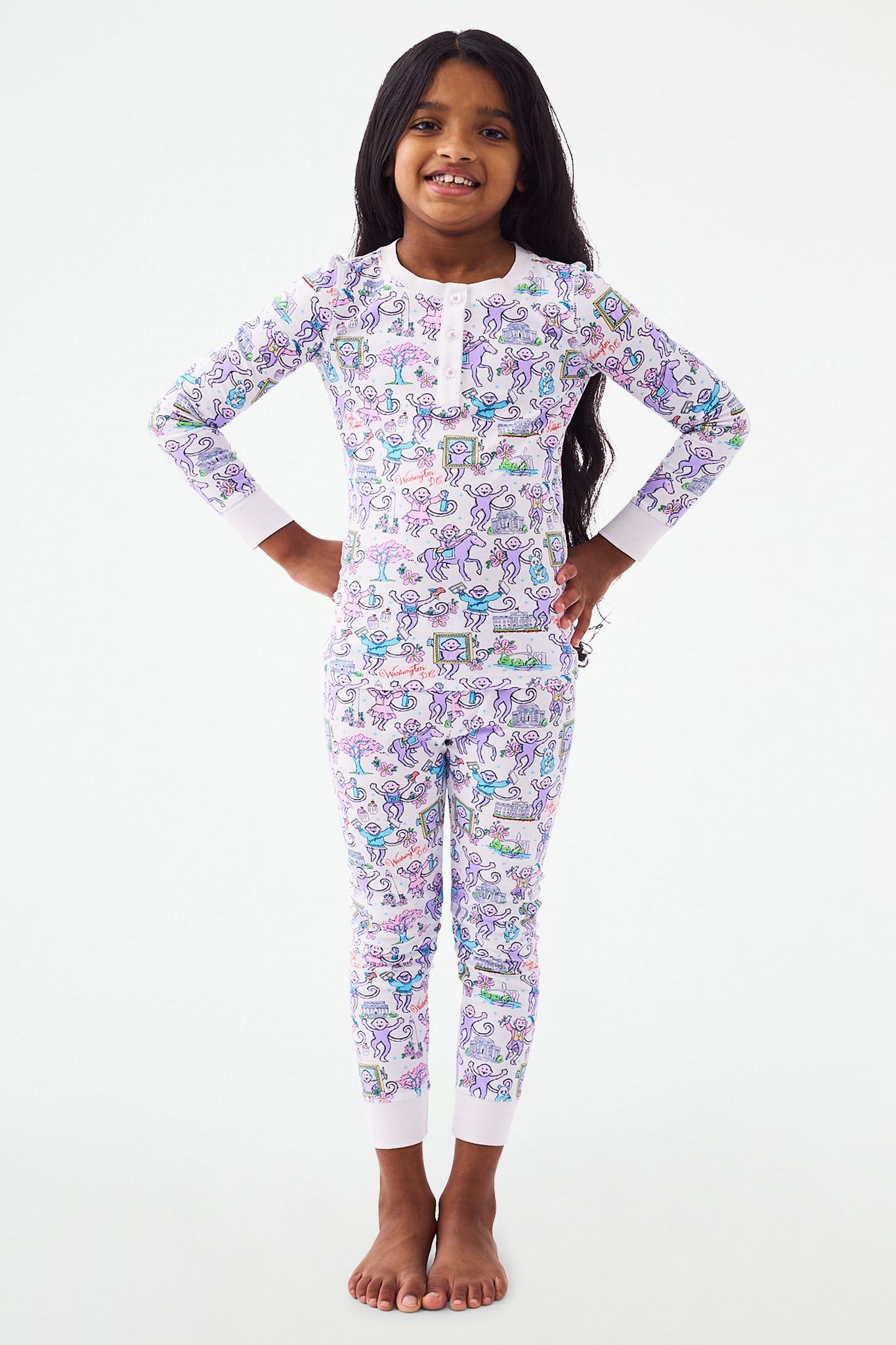 Georgetown Monkey Print Kids' Pajamas