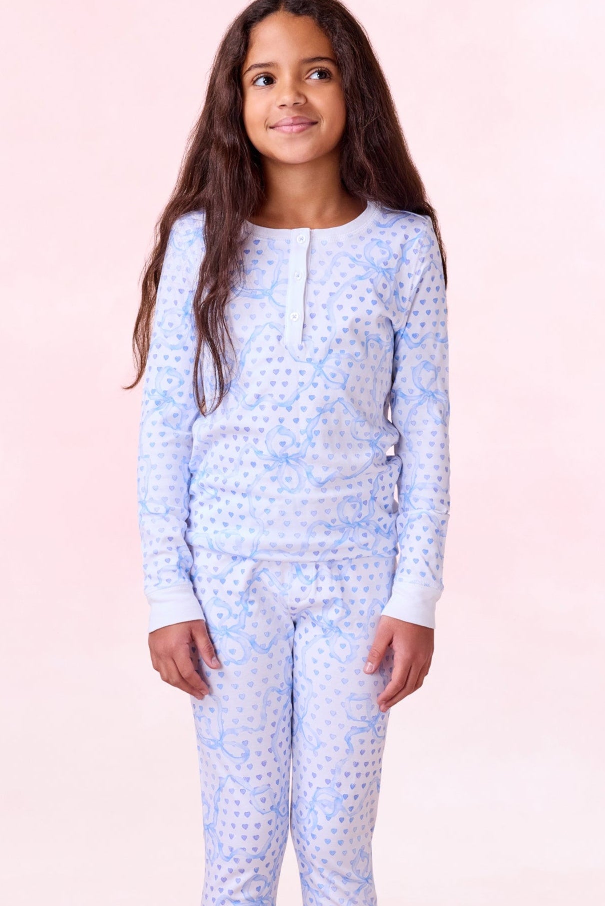 Luna Bow Hearts Kids' Pajama Set
