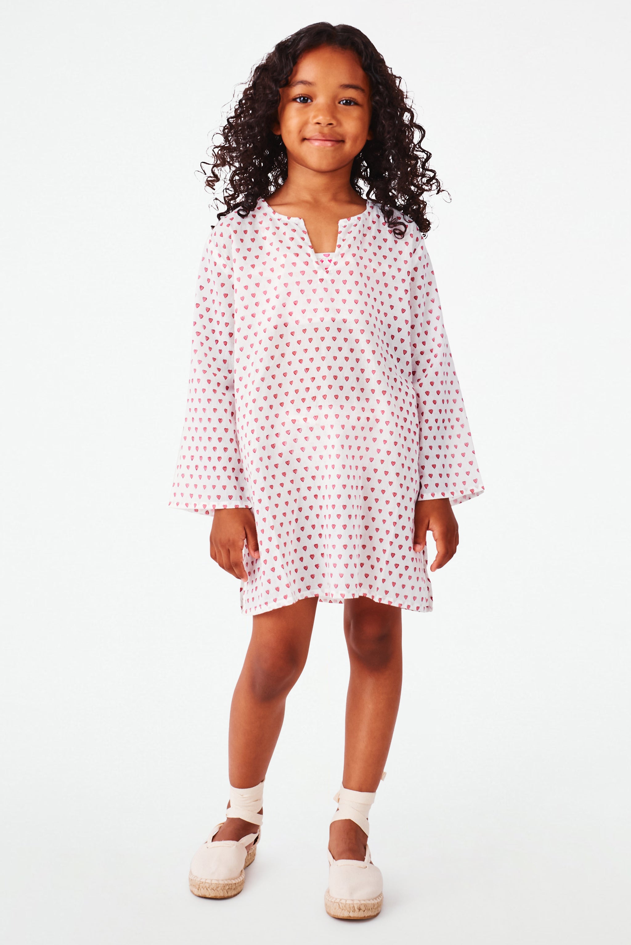 Hearts Print Kids Kurta for Festive Wear