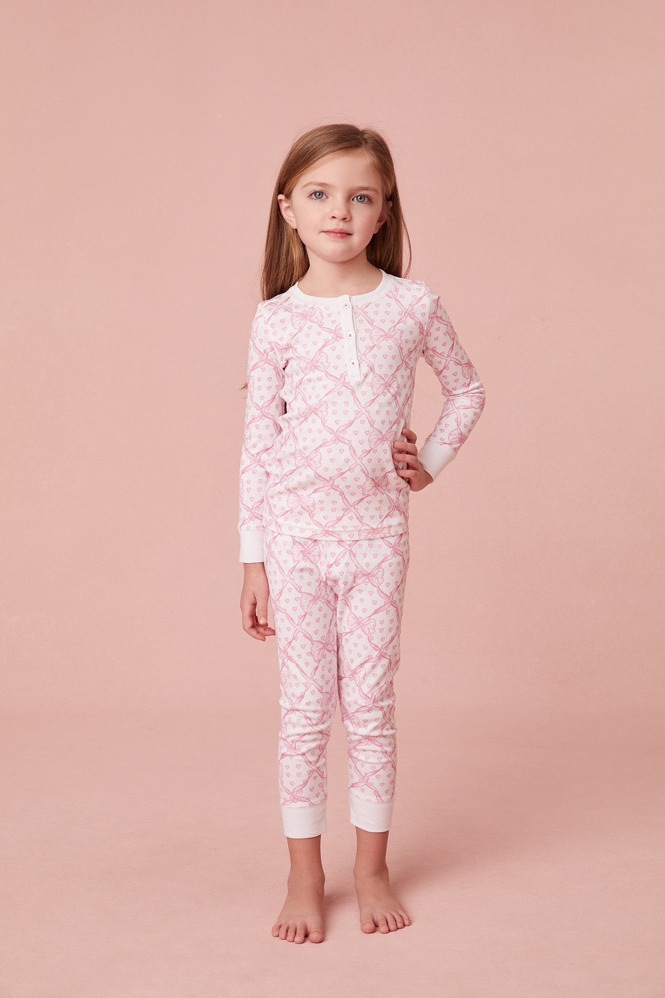 Baby Girl's Heart Print Pajama Set