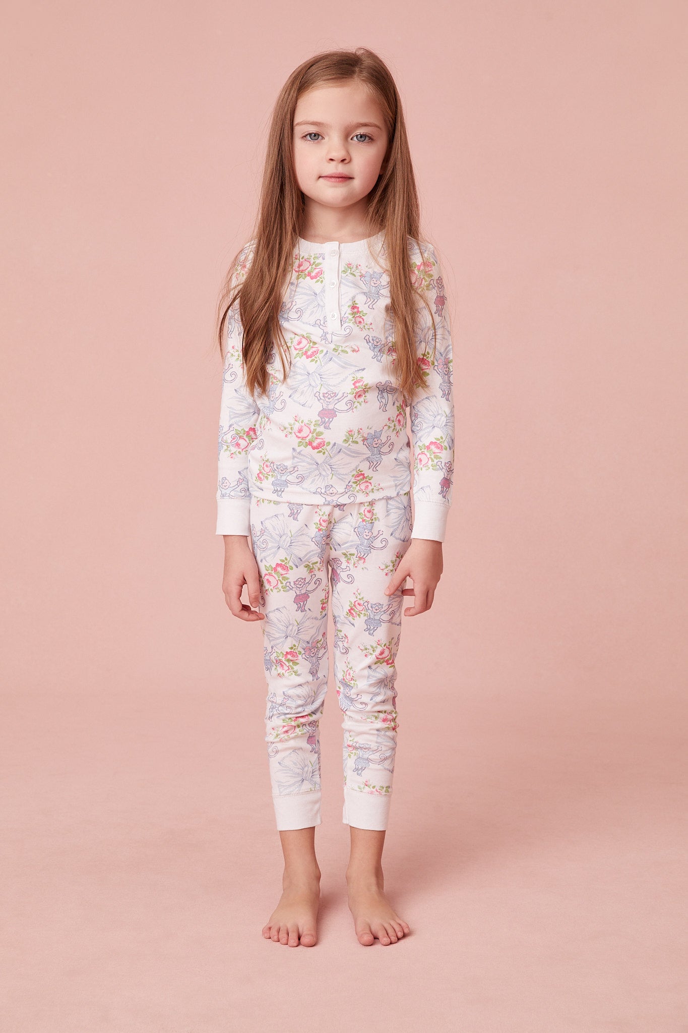 Girls' Rosa Beaux Monkey Print Pajamas