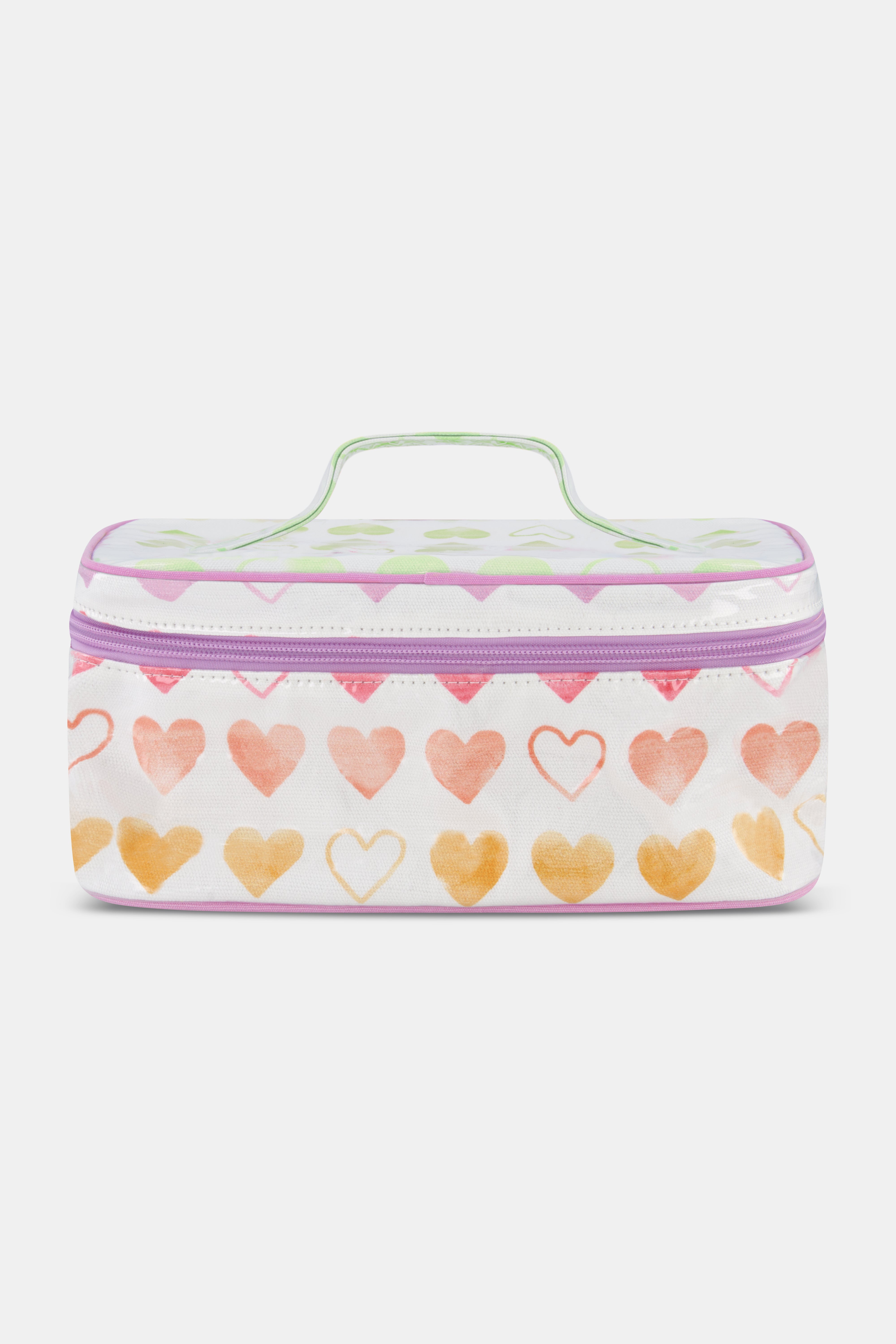 Heart-Print Watercolor Pouch for Essentials