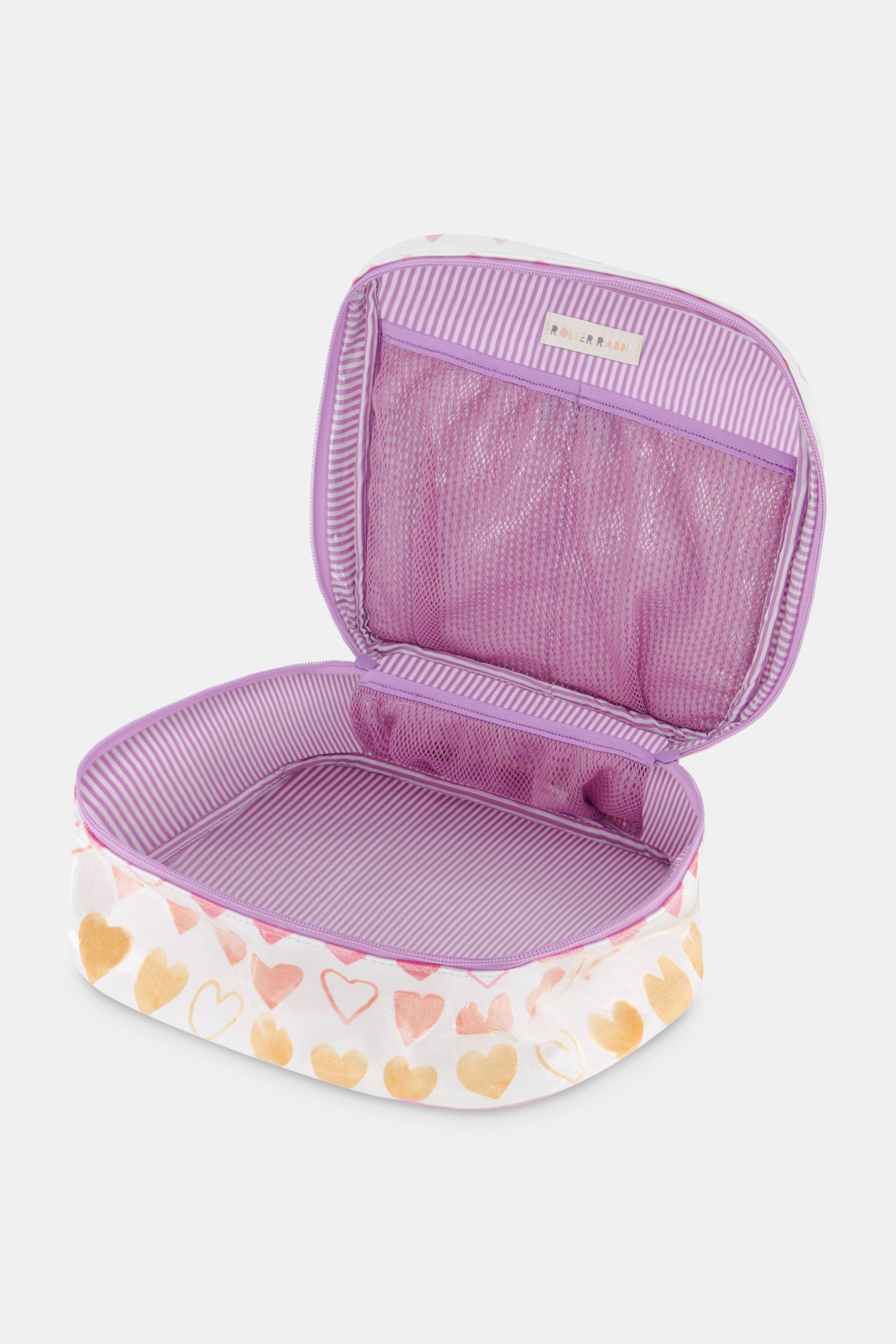 Heart-Print Watercolor Pouch for Essentials