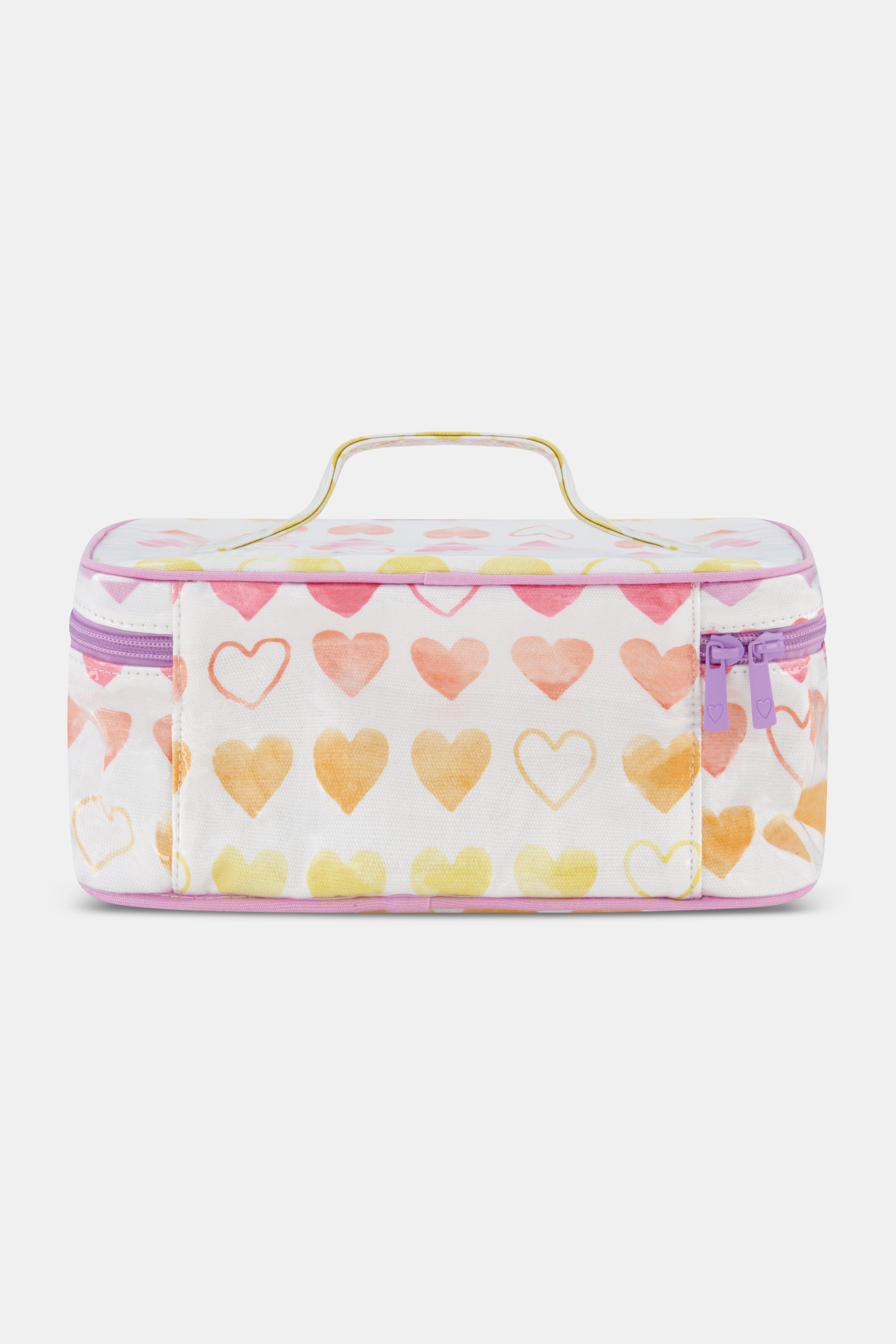 Heart-Print Watercolor Pouch for Essentials