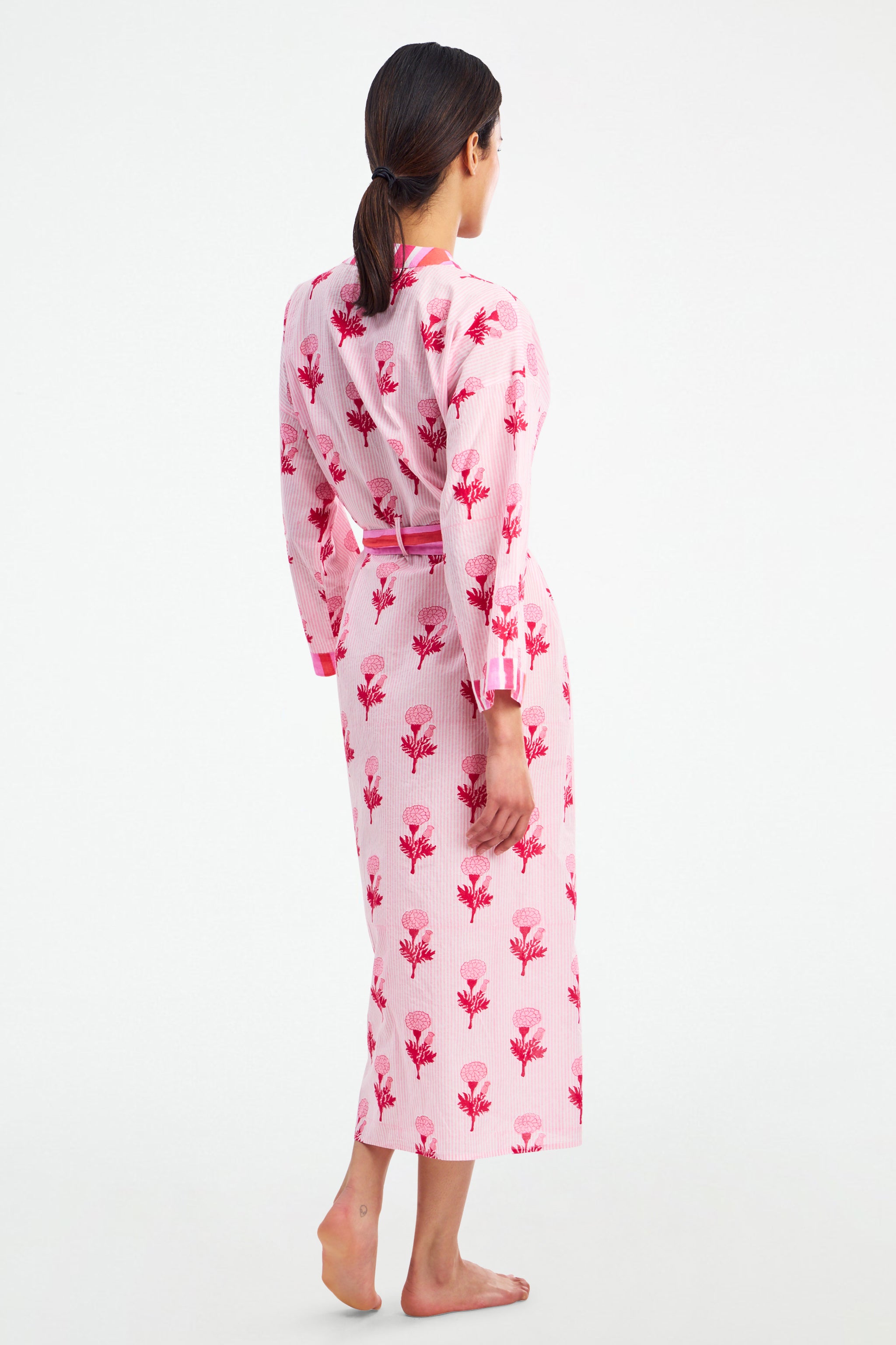 Lightweight Marigold Stripe Robe for Summer