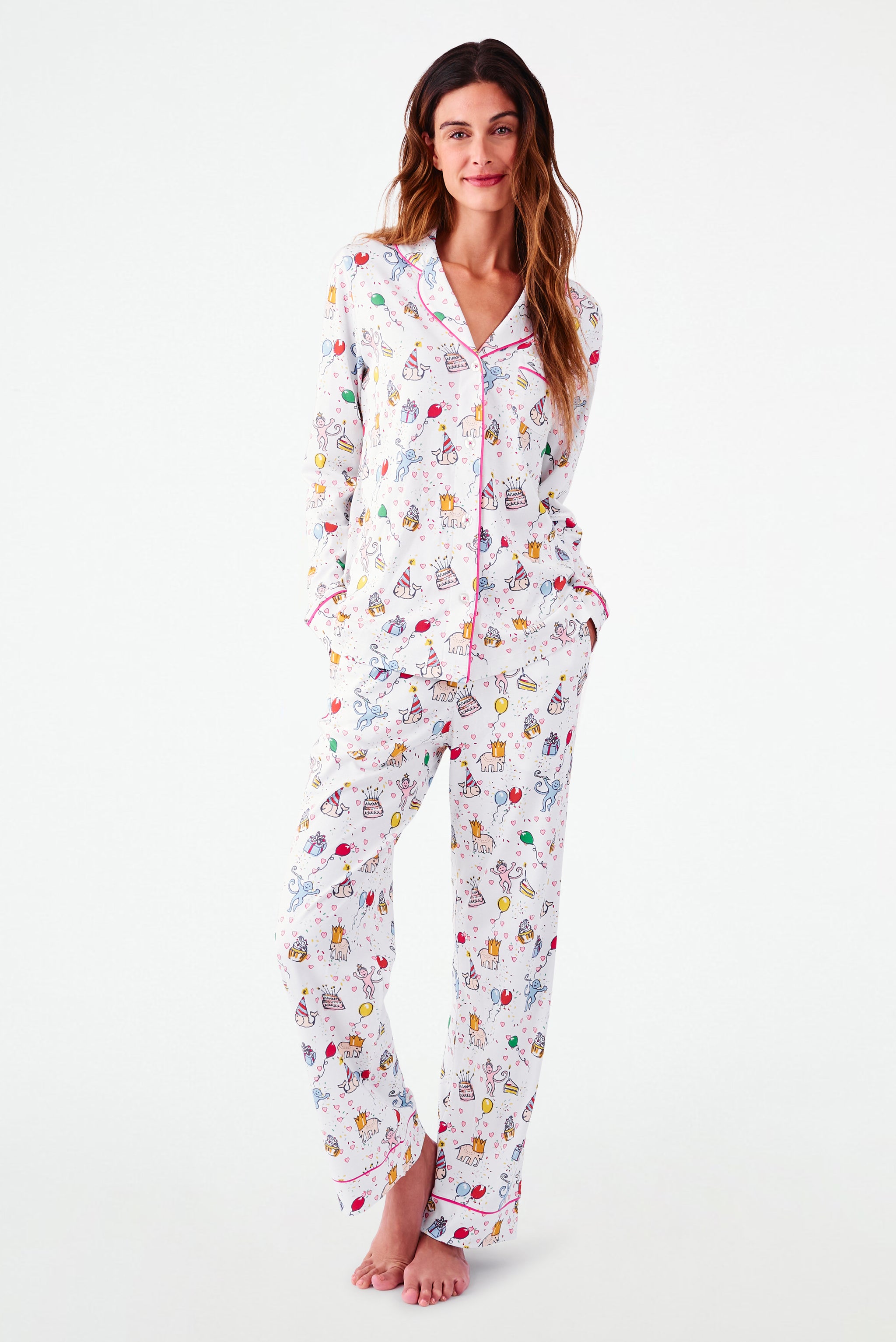 Long Sleeve Birthday Pajama Polo Set