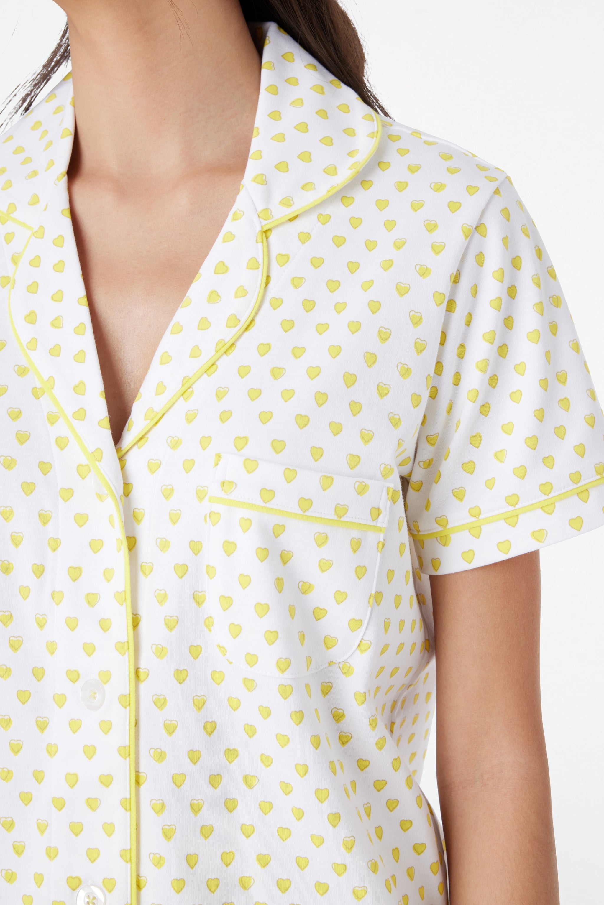Hearts Print Cotton Pajama Set