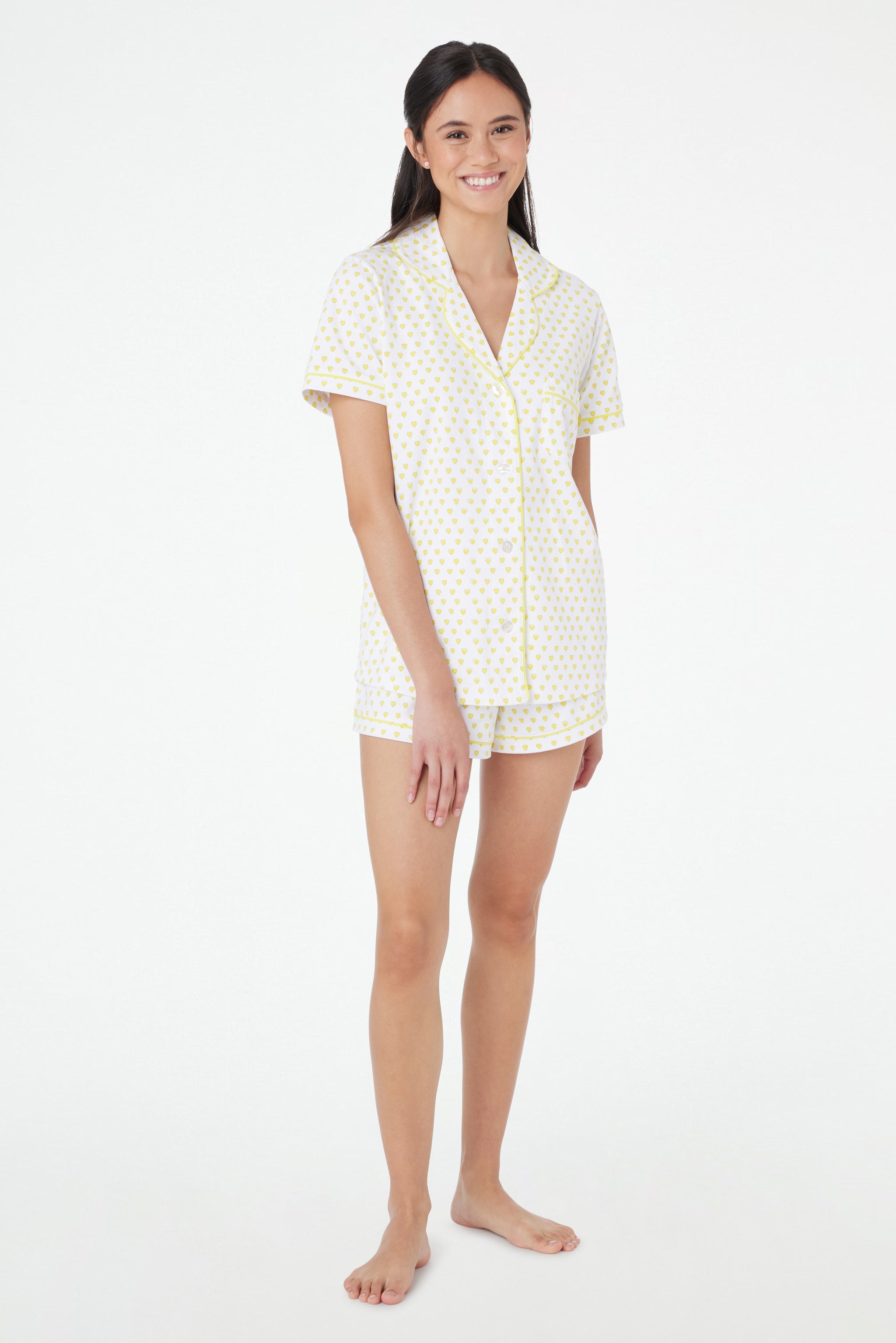 Hearts Print Cotton Pajama Set