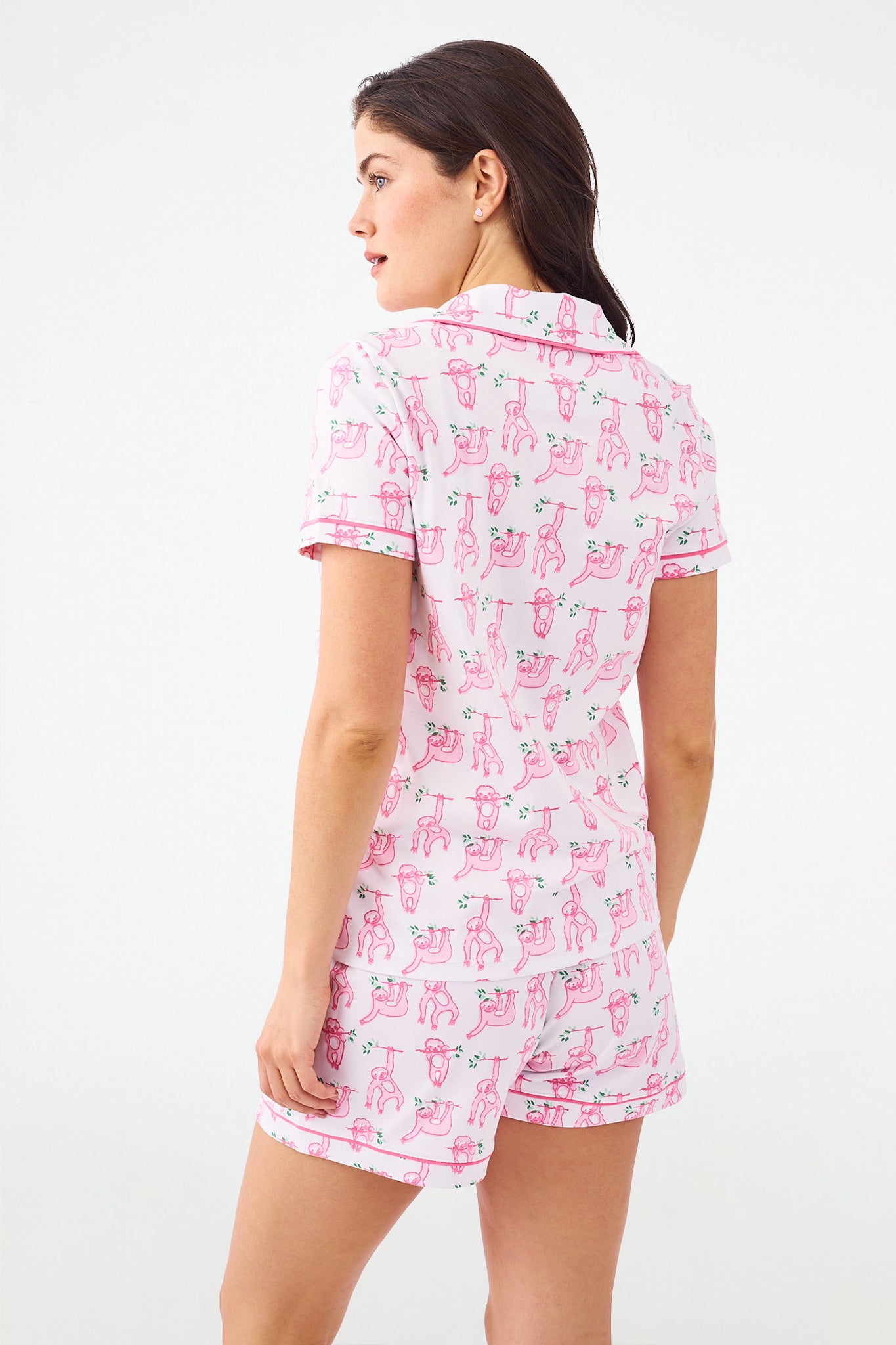 Sloth Print Polo Pajama Set