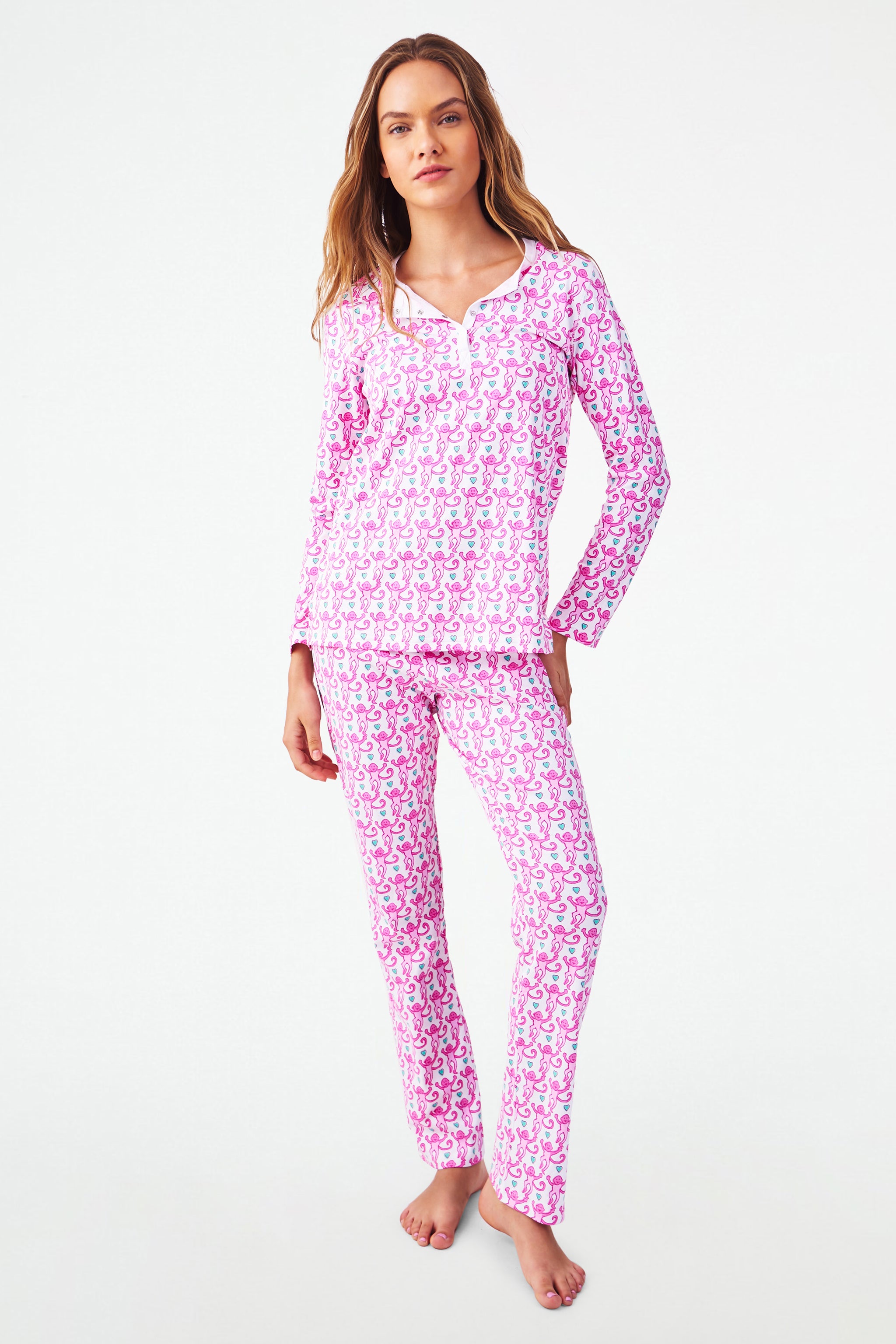 Cozy Monkey Print Pajamas for Kids