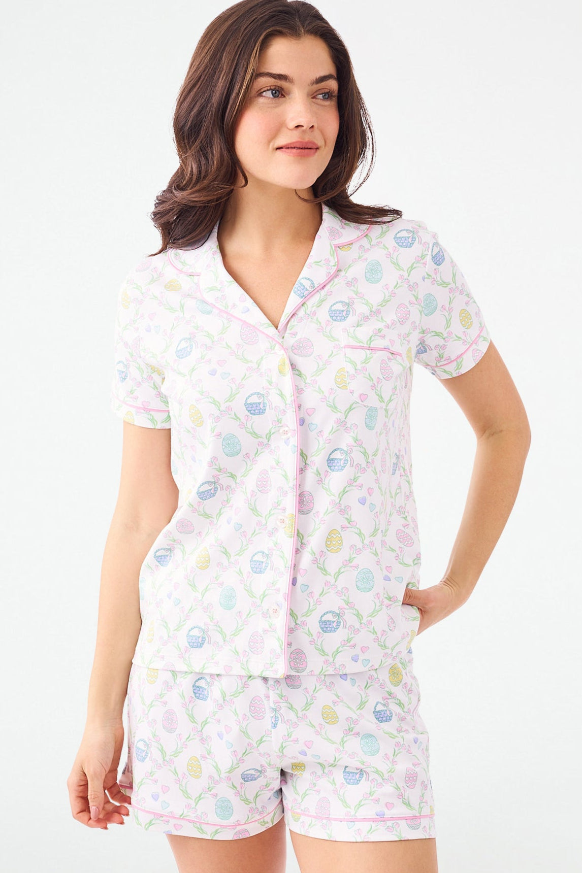 Tulip Print Polo Pajama Set