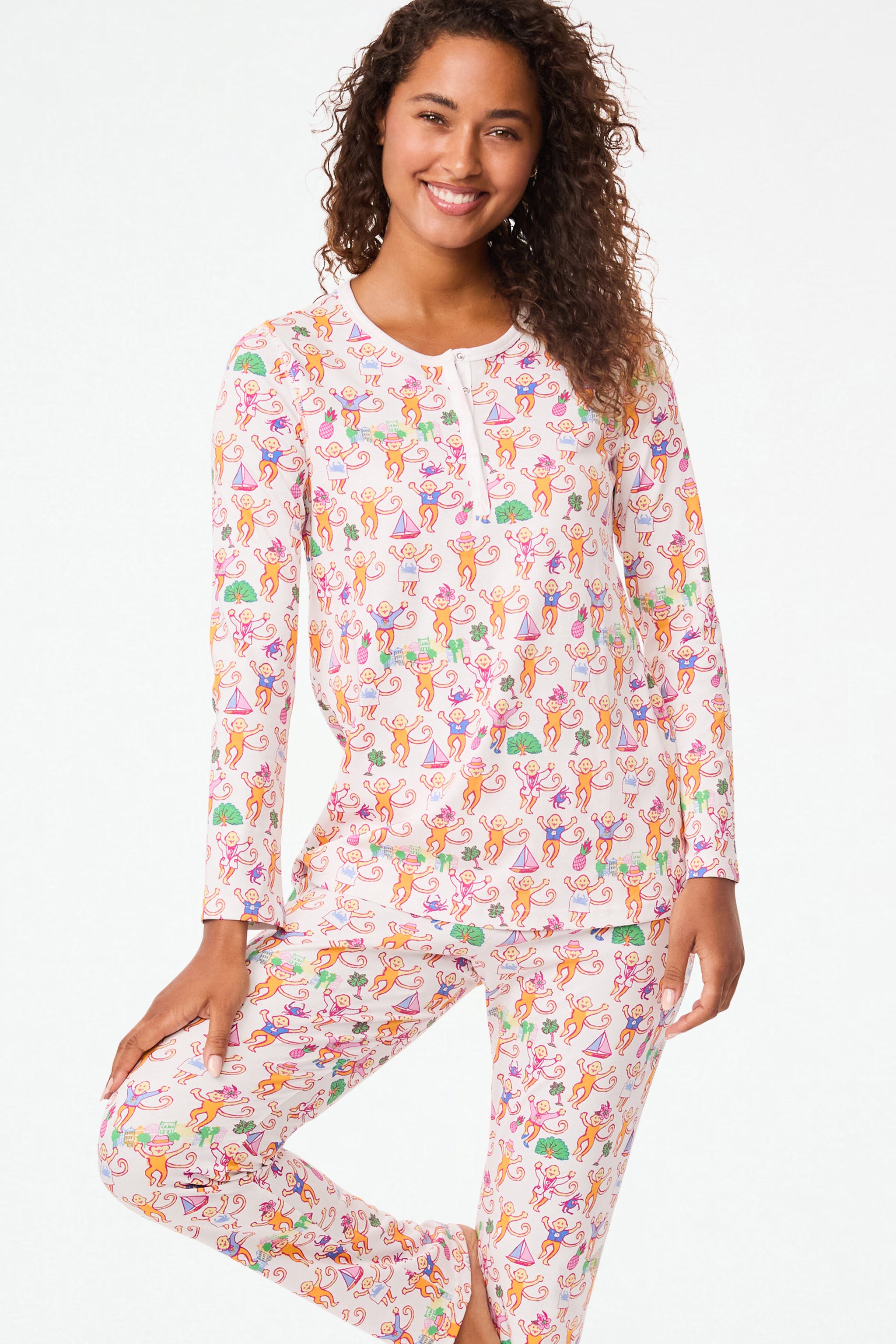 Cozy Charleston Monkey Print Pajamas